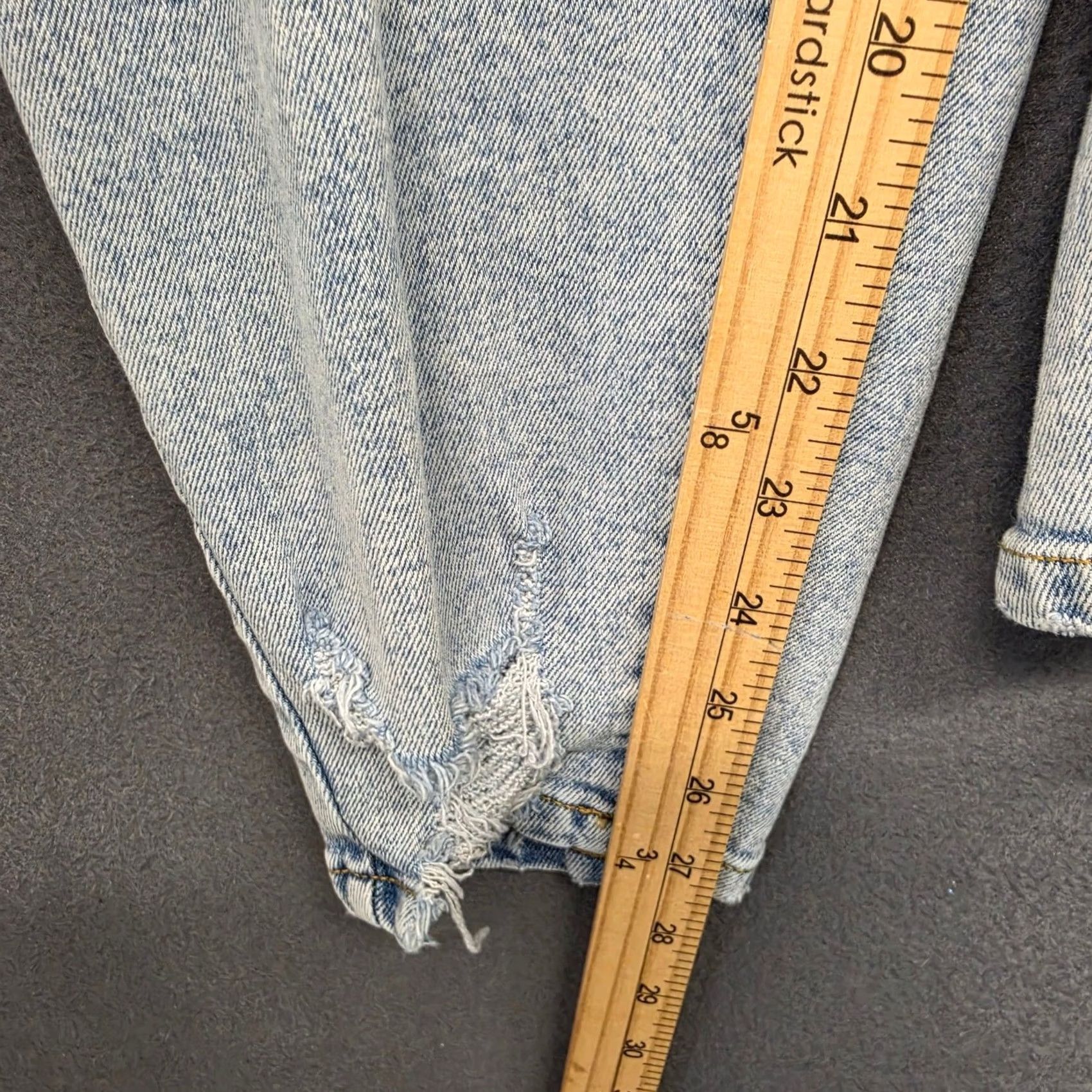 Vintage Lane Bryant Womens 18 Skinny Stretch Distressed Denim Jeans Light Wash Pants Size 40" / US 18 - 7 Thumbnail
