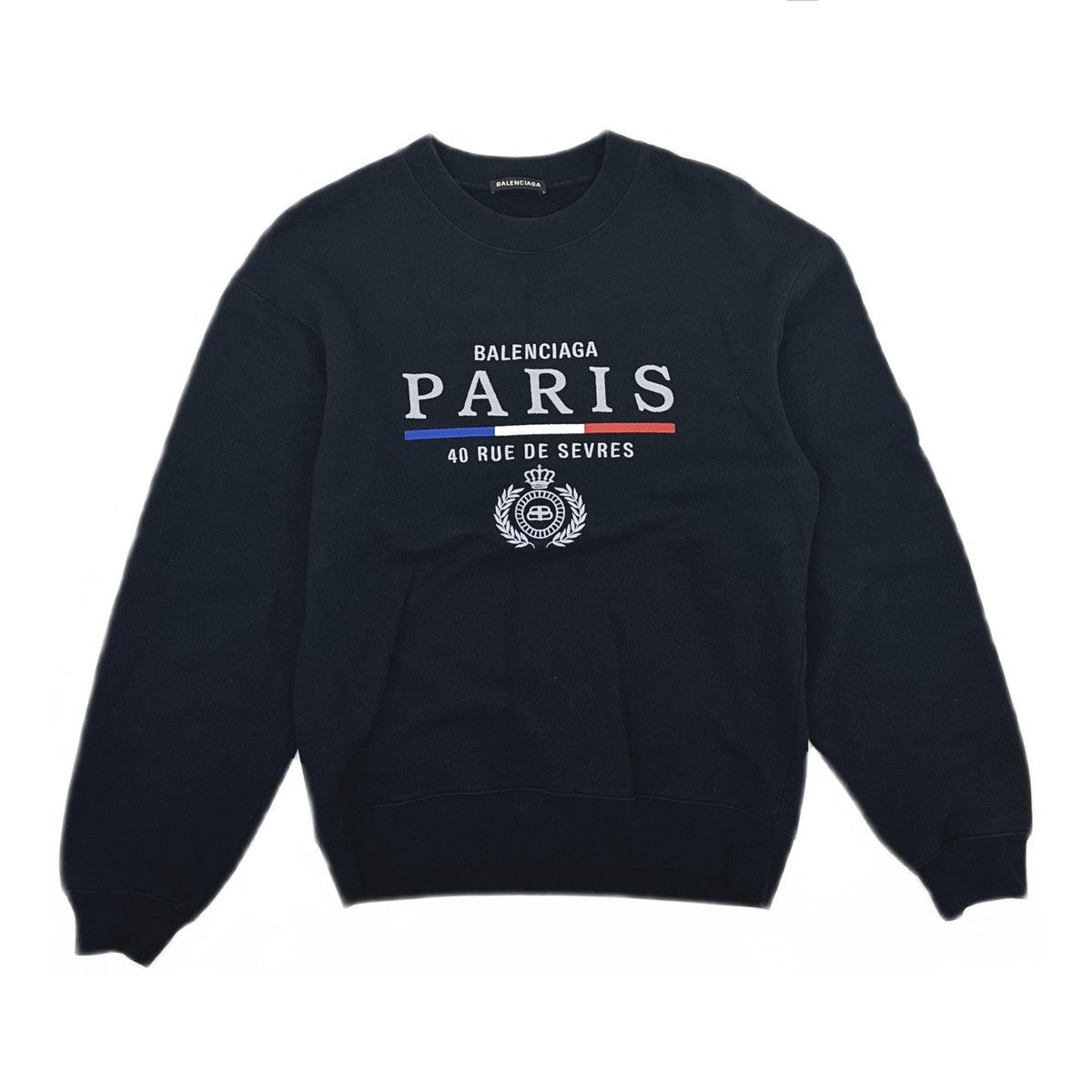 Balenciaga Balenciaga Paris flag logo crewneck sweatshirt Size XS / US 0-2 / IT 36-38 - 1 Thumbnail