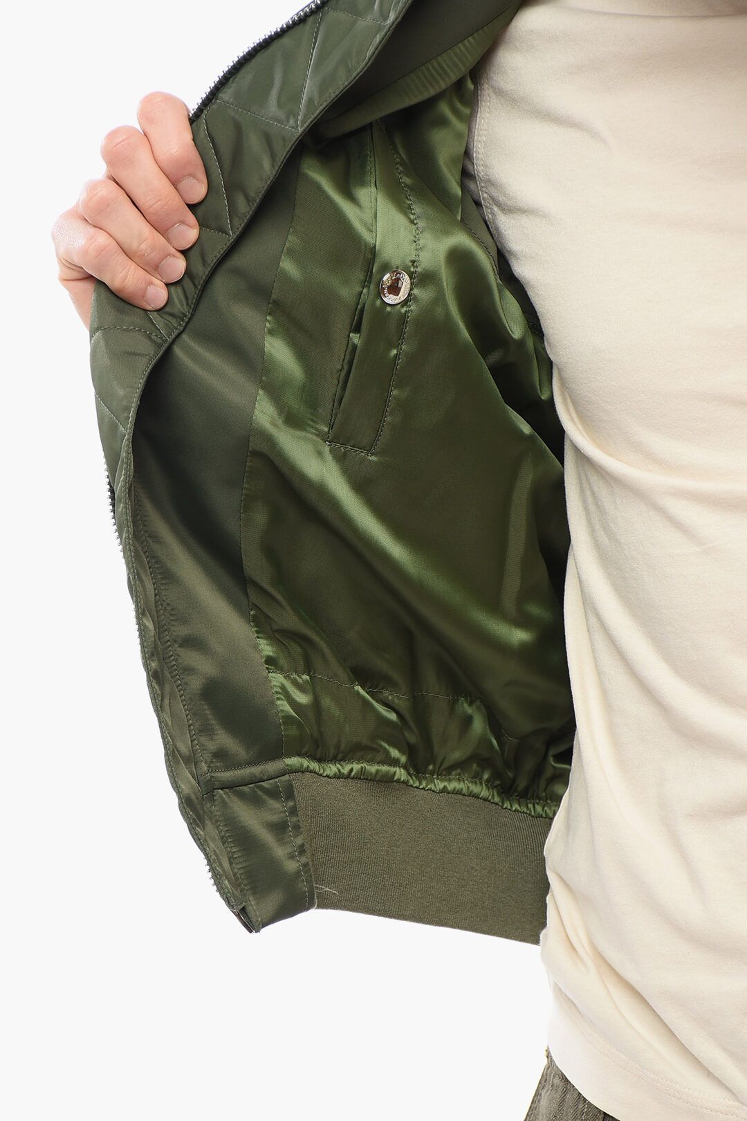 Alexander McQueen og1mm0925 Padded Bomber Jacket in Military Green Size US M / EU 48-50 / 2 - 5 Thumbnail