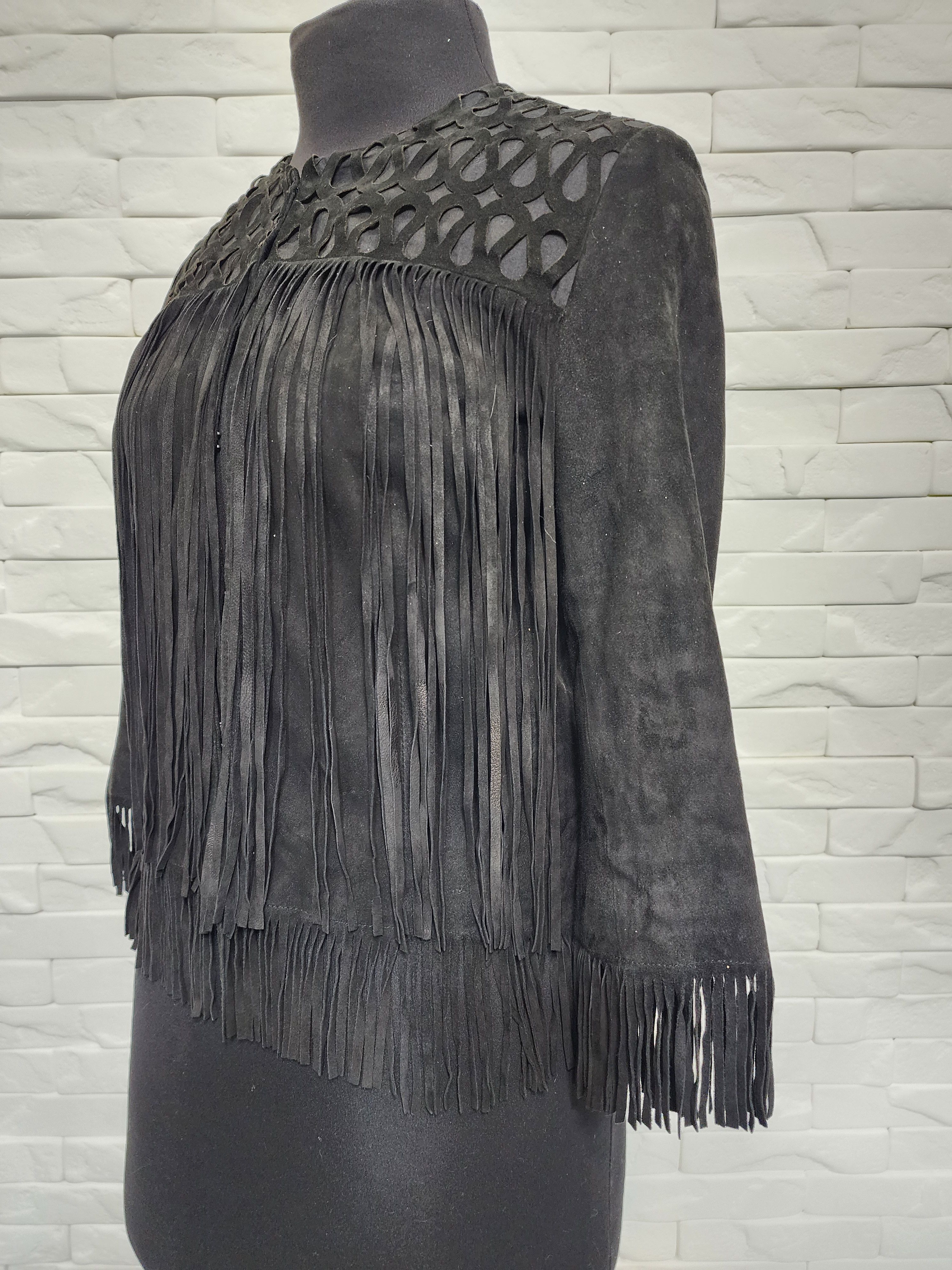 Genuine Leather Black Suede Leather Jacket: Women's Style Size M / US 6-8 / IT 42-44 - 3 Thumbnail