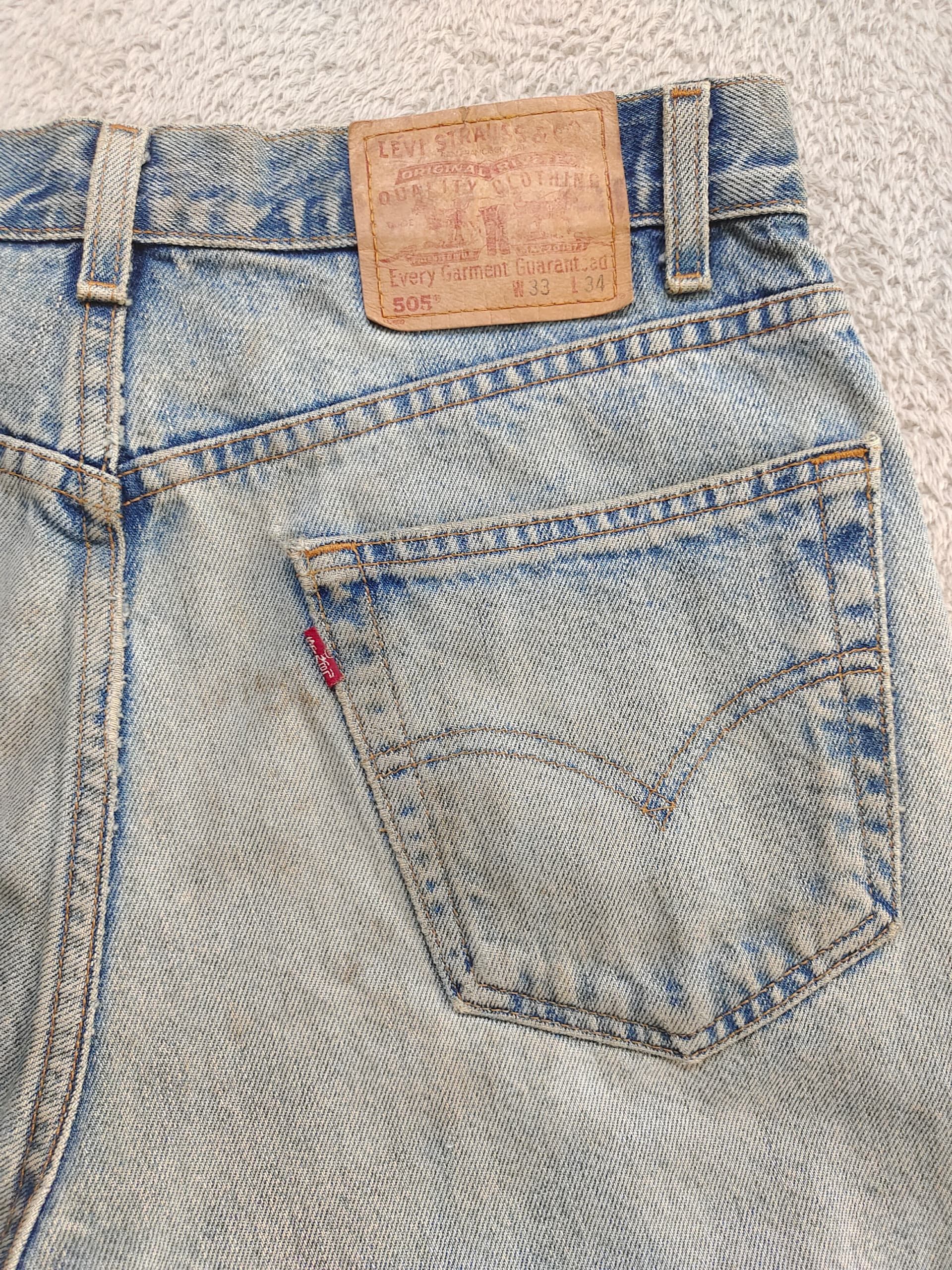 Levi's Levi’s 505 Light Wash Distressed Jeans Red Tab Straight Leg Size US 33 - 11 Thumbnail