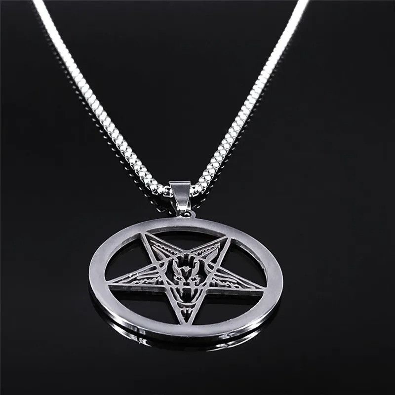 Jewelry Gothic Witchcraft Inverted Pentacle Cross Pendant Necklace Size ONE SIZE - 3 Thumbnail