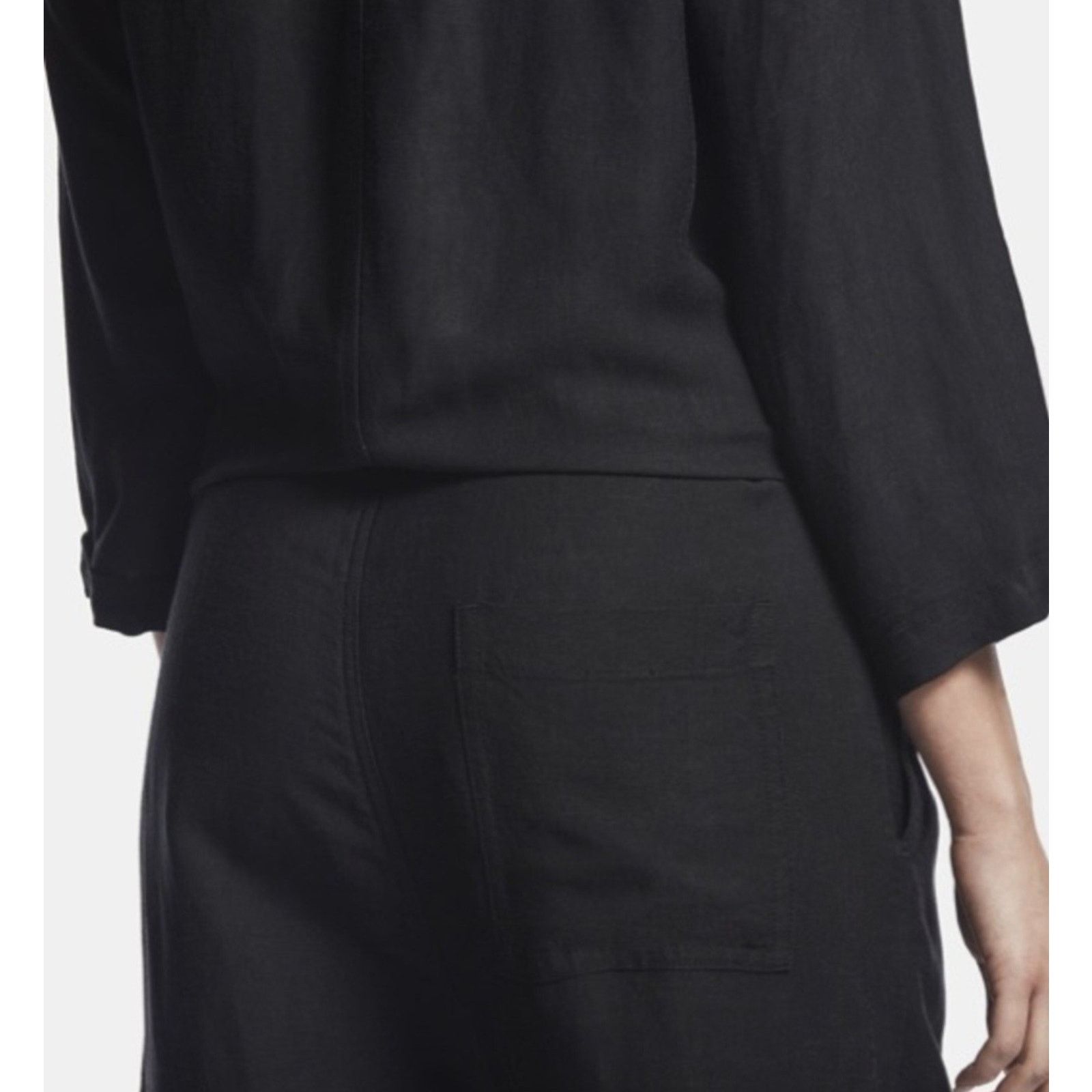 James Perse James Perse Jumpsuit Black Viscose Linen Oversized Button Size 29" - 5 Thumbnail