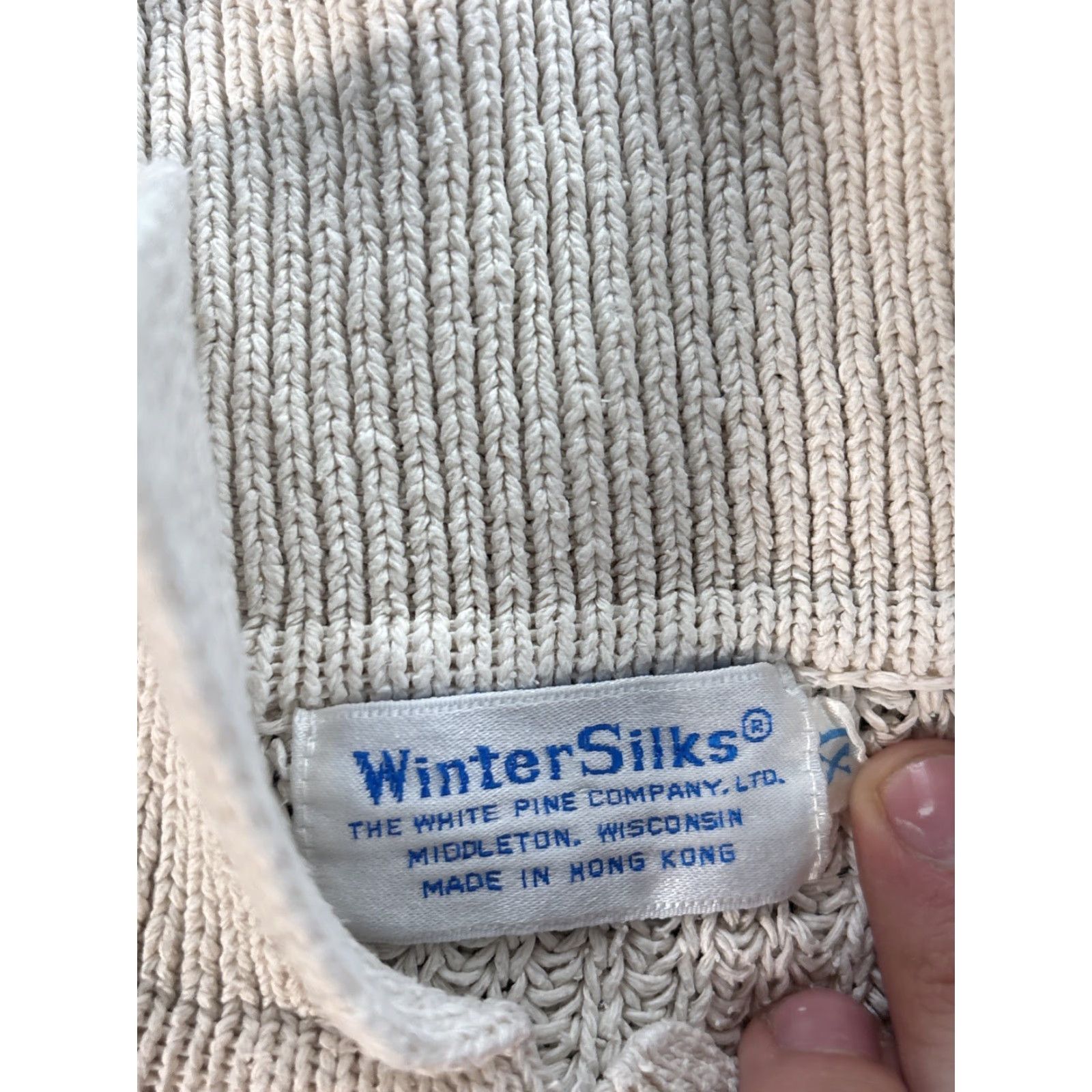 Vintage VINTAGE Winter Silk Sweater Womens XL Silk Ivory Knit Chunky 80s 90s Size XL / US 12-14 / IT 48-50 - 4 Thumbnail
