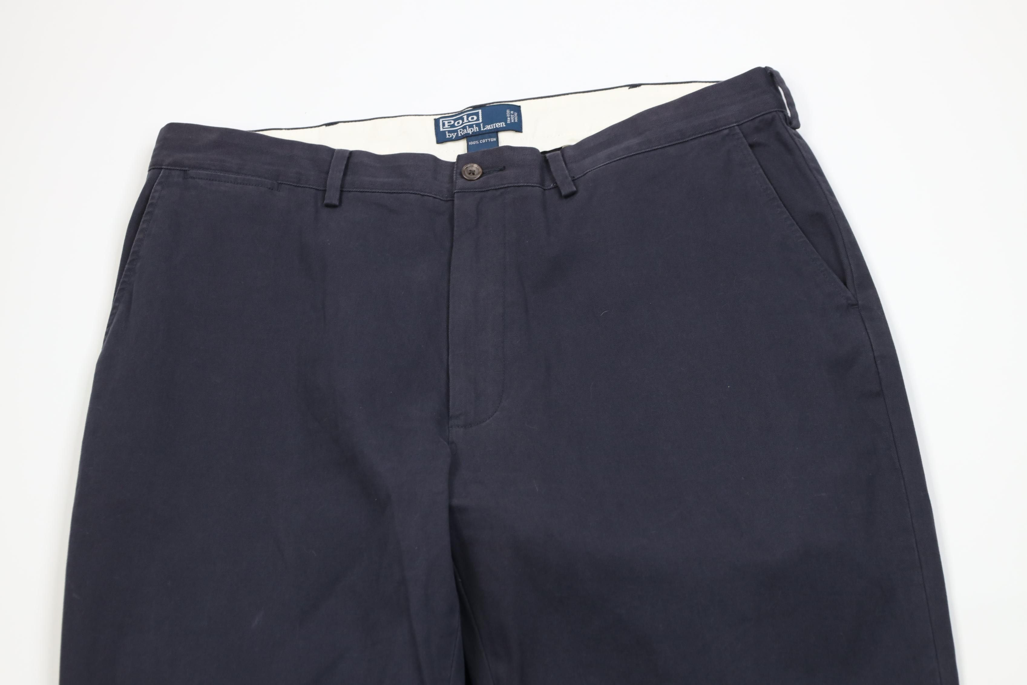 Polo Ralph Lauren Vintage 90s Ralph Lauren Wide Leg Chino Pants Cotton Blue Size US 38 / EU 54 - 2 Thumbnail