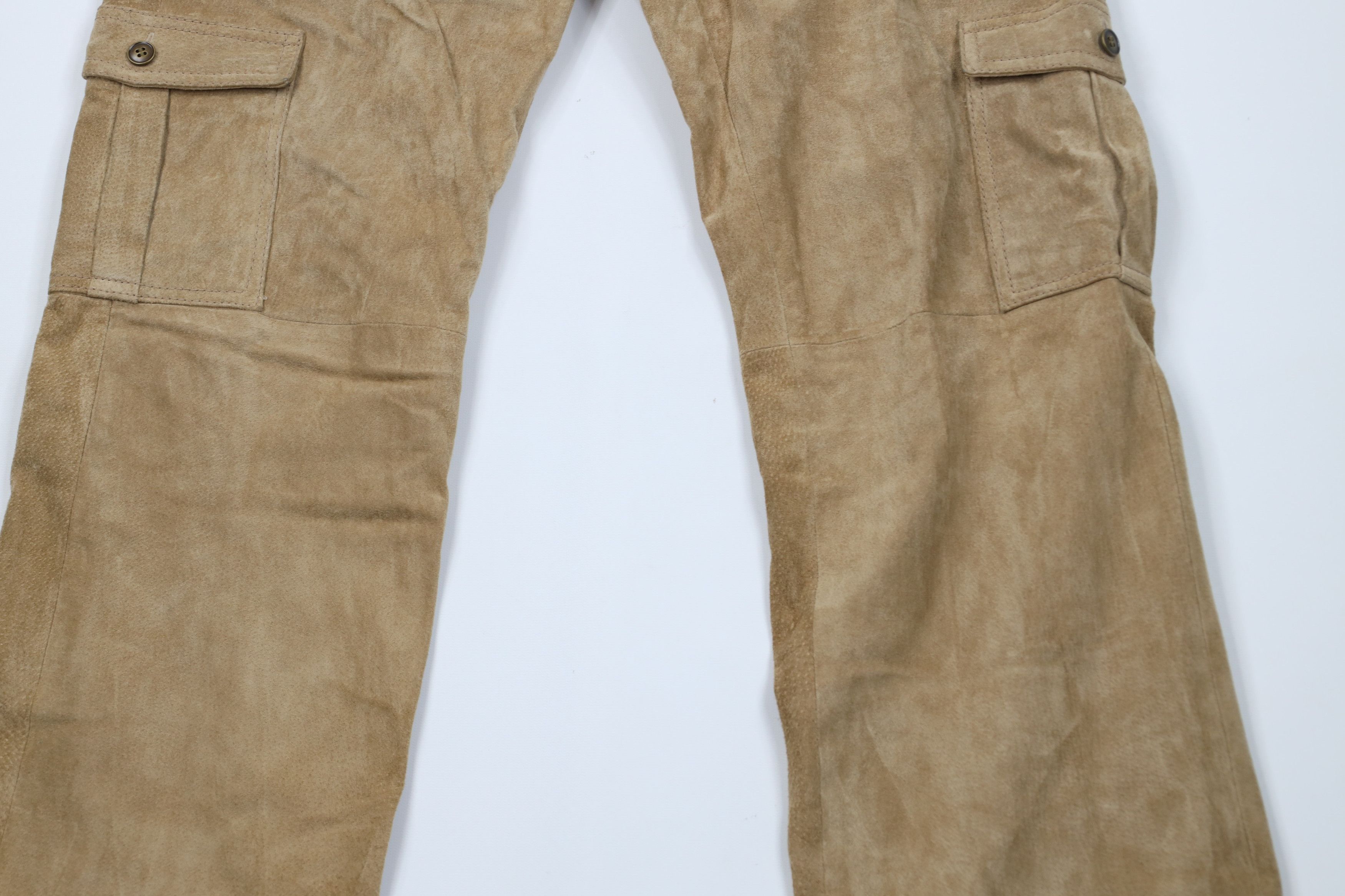 Vintage Vintage 90s Streetwear Wide Leg Suede Leather Cargo Pants Size 36" / US 14 / IT 50 - 3 Thumbnail