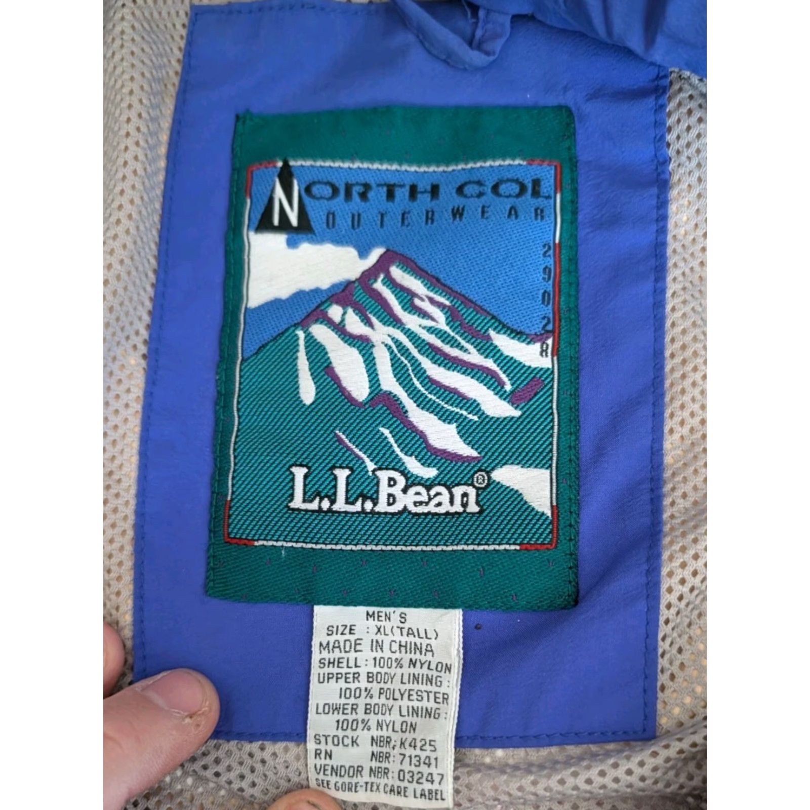 VINTAGE LL Bean NORTHCOL Gore-Tex Adventure Ski Jacket Men XLT Red - Water Resistant Hooded Shell Coat 90s Skiing Mens