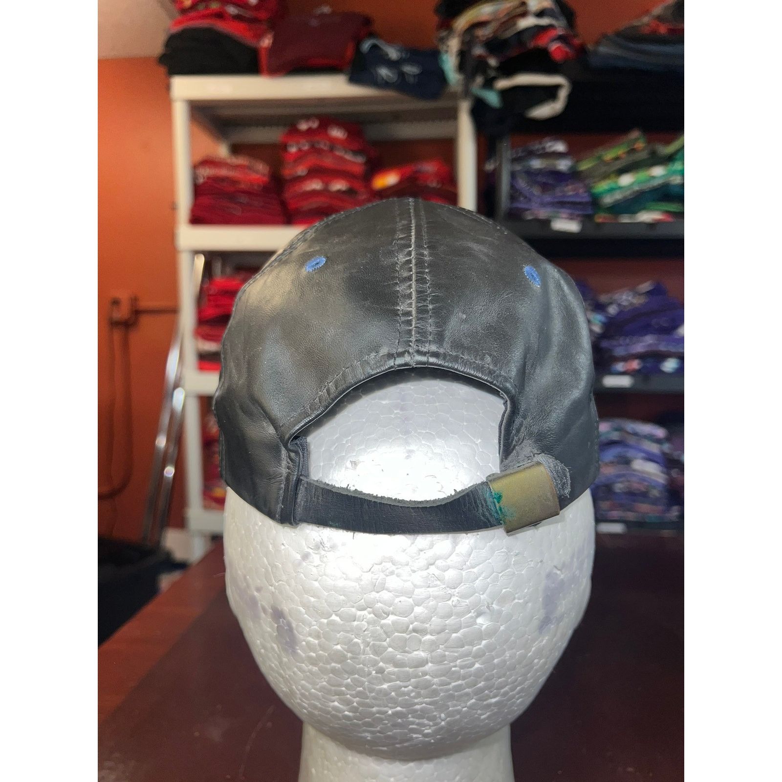 NFL Vintage Denver Broncos Leather Hat Cap Pro elite Football Size ONE SIZE - 4 Thumbnail