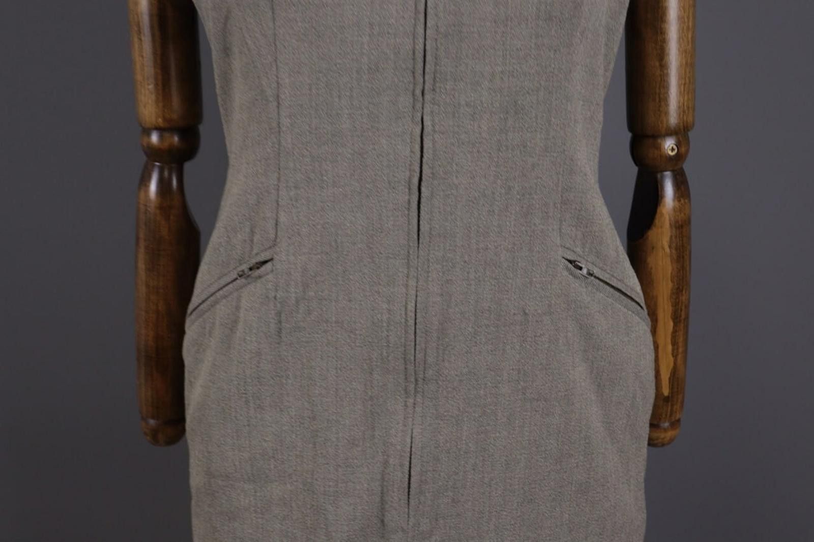 Guy Laroche Guy Laroche Gray Sleeveless Full Zip Bodycon Knee Dress 38 Size M / US 6-8 / IT 42-44 - 6 Thumbnail