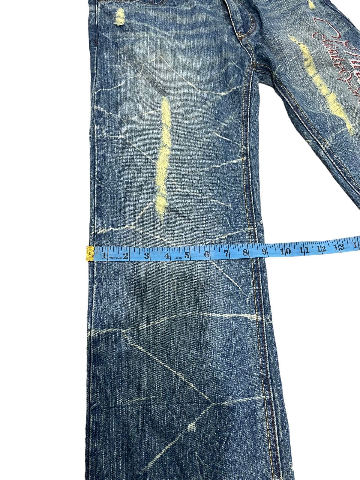 Japanese Brand × Vintage Rare ! Vintage Nylaus Clothing Distressed Flared Jeans Size US 31 - 16 Thumbnail