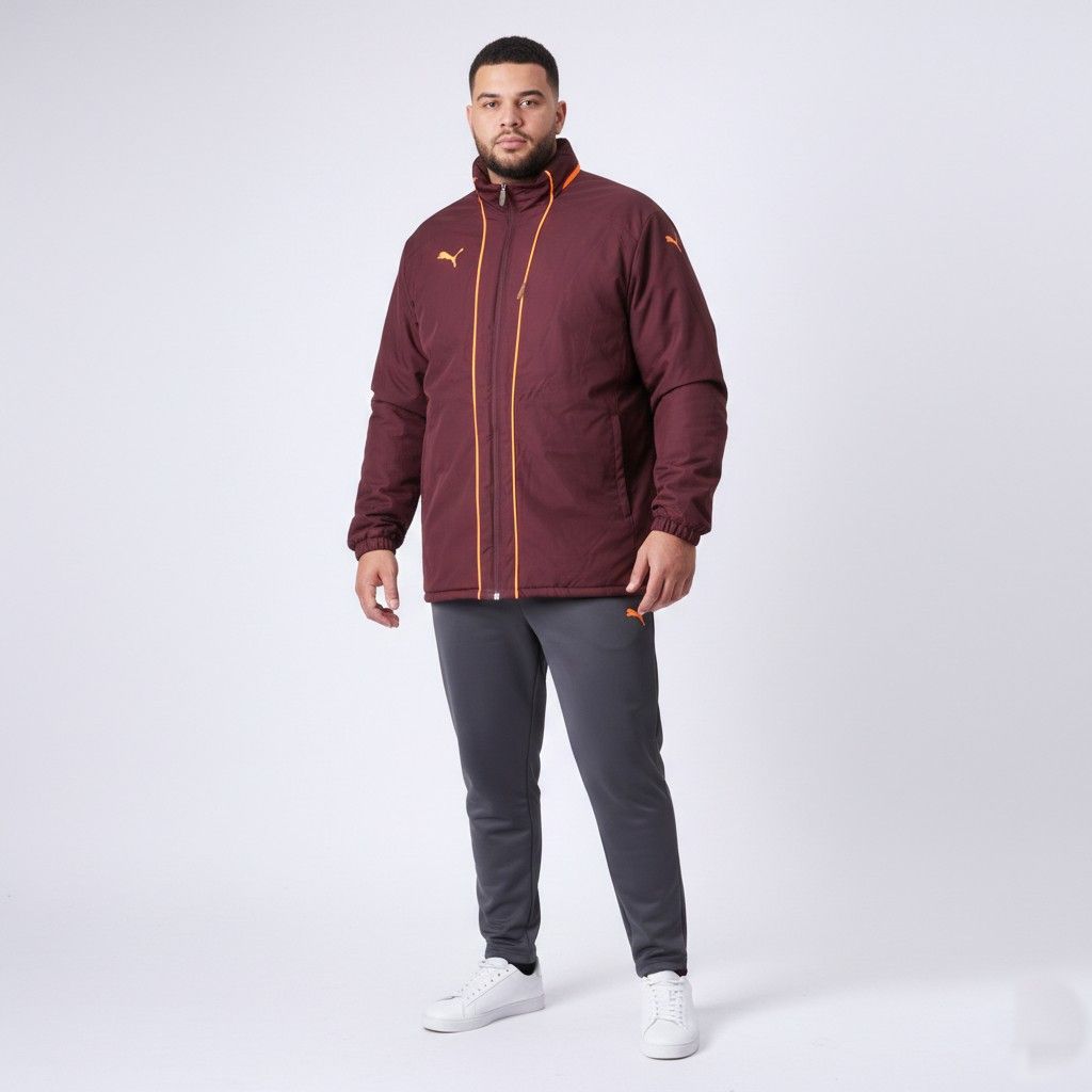 Puma PUMA Men XL Jacket Maroon Full Zipper Padded Top 0524 Size US XL / EU 56 / 4 - 1 Thumbnail