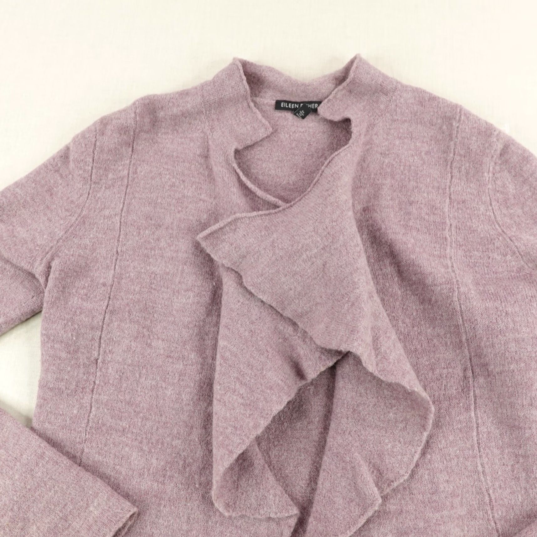 Eileen Fisher VINTAGE Eileen Fisher Sweater Womens XS Solid Lavender Purple Open Front Knit Cardigan Merino Wool Lightweight Long Sleeve Casual Workwear Womens Size XS / US 0-2 / IT 36-38 - 4 Thumbnail