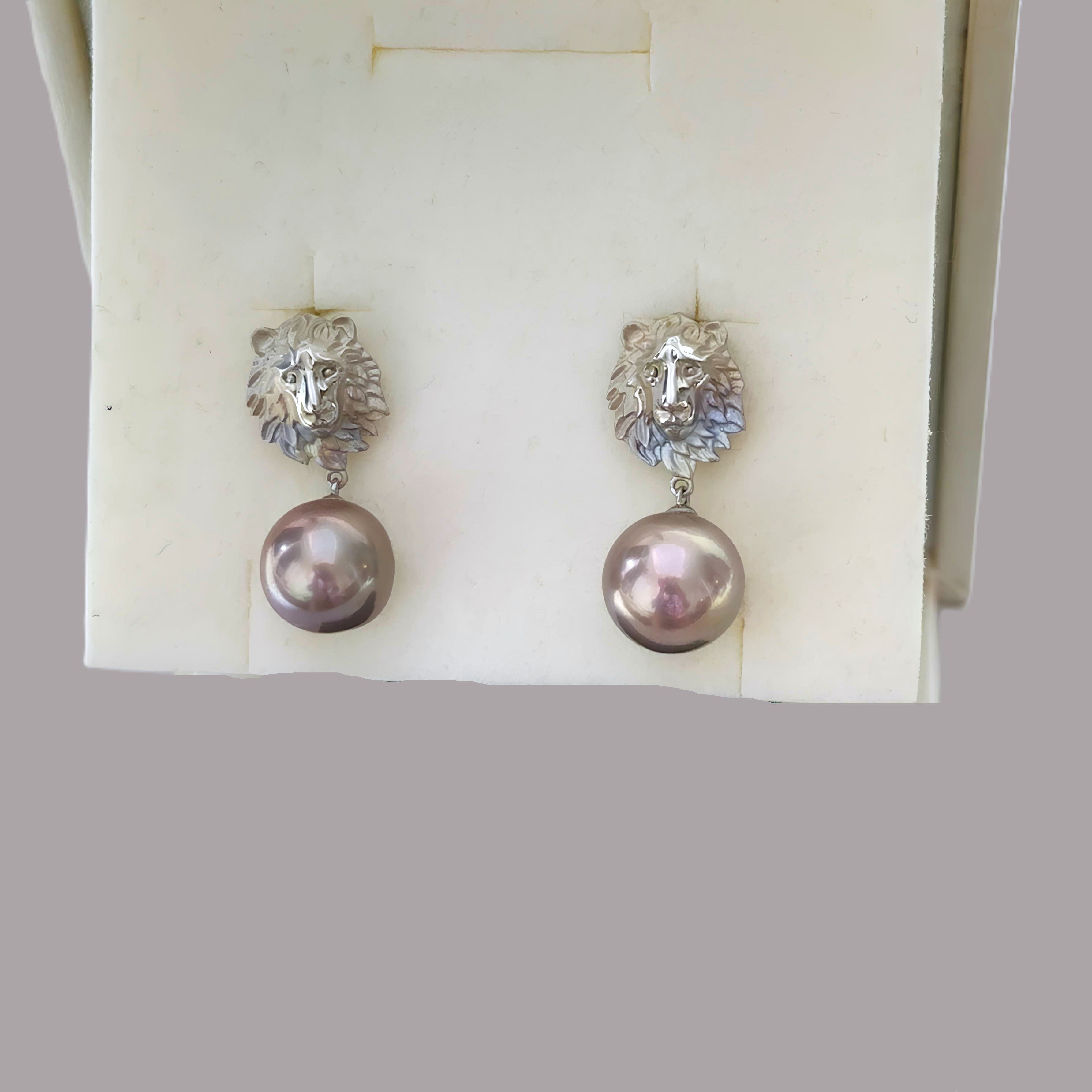Designer Lion Pearl Earrings Size ONE SIZE - 6 Thumbnail