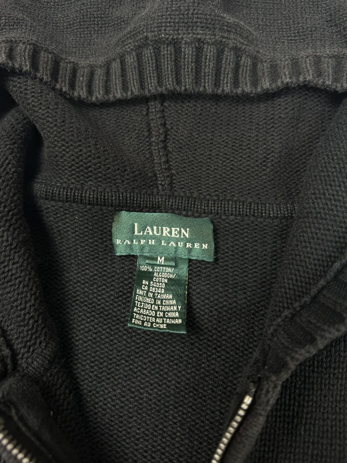 Polo Ralph Lauren × RRL Ralph Lauren Lauren Ralph Lauren Black Knit Zip Hoodie Size M / US 6-8 / IT 42-44 - 4 Thumbnail