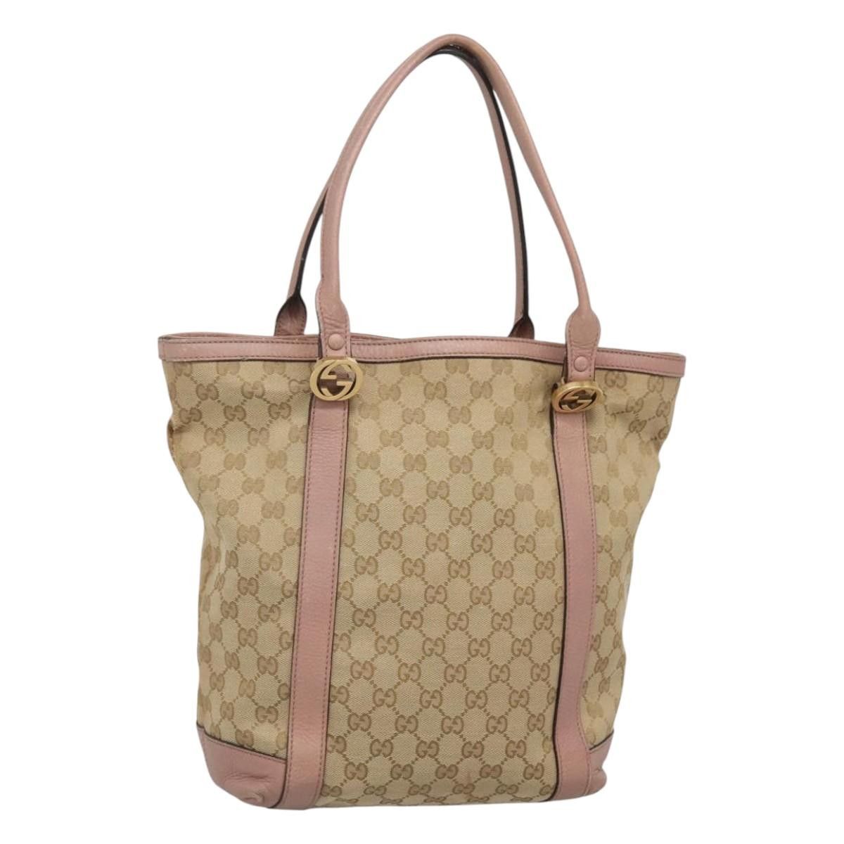Gucci GG Canvas Shoulder Bag Beige Gold 342591 Auth 118199 in Beige/Gold, Women's