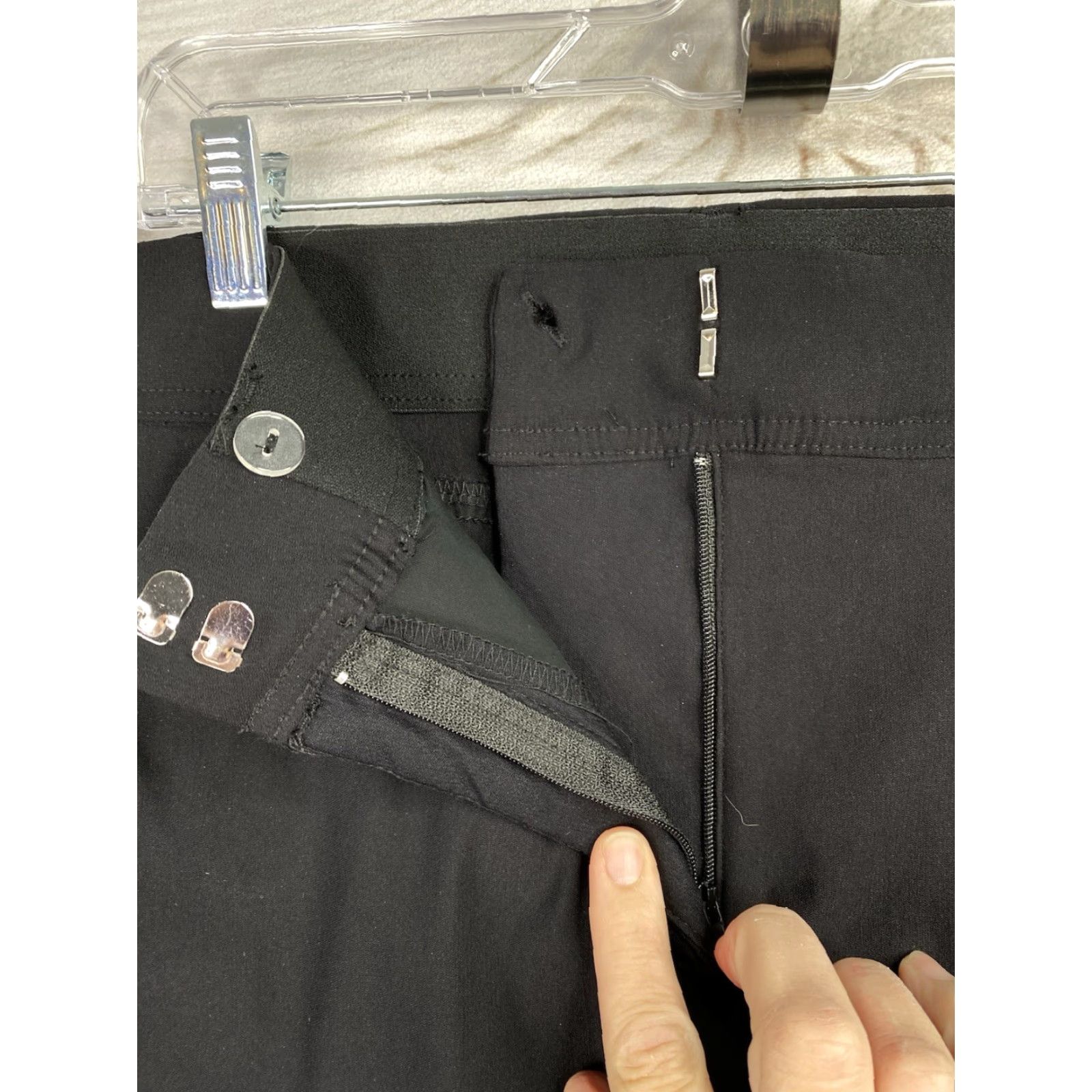 Vintage Tahari Dress Pants L Black Ponte Stretch Knit Pockets Ankle High Rise Size 36" / US 14 / IT 50 - 7 Thumbnail