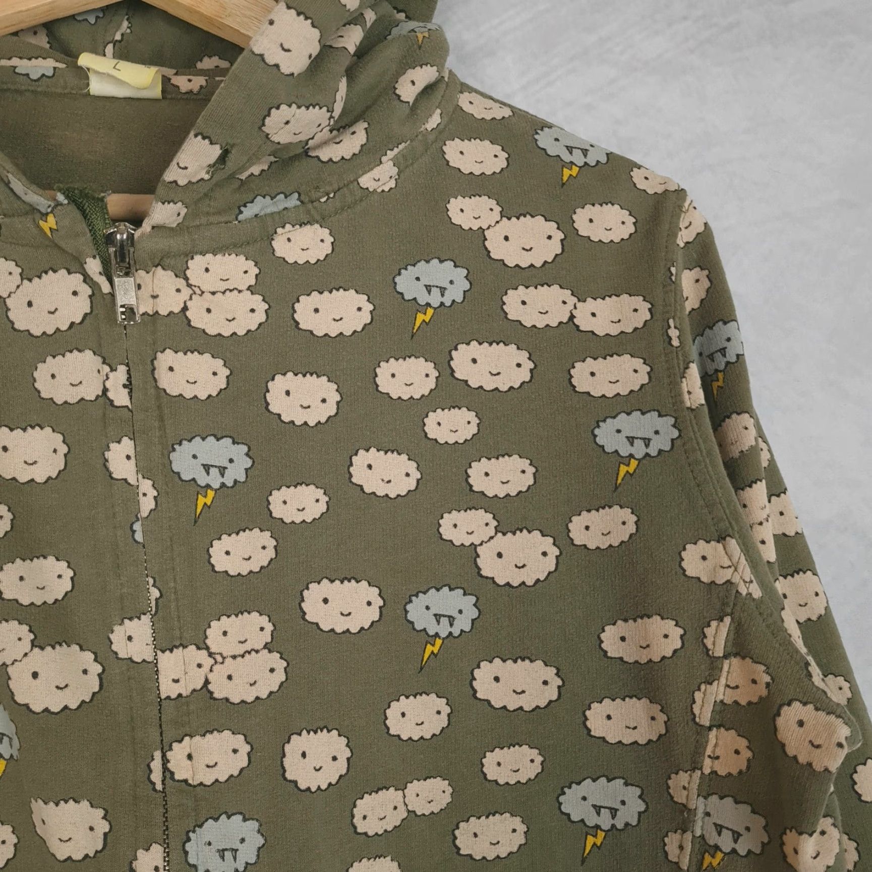 Vintage VINTAGE Loyal Army Hoodie Juniors Large Green Cloud Kawaii Sweatshirt Size L / US 10 / IT 46 - 7 Thumbnail