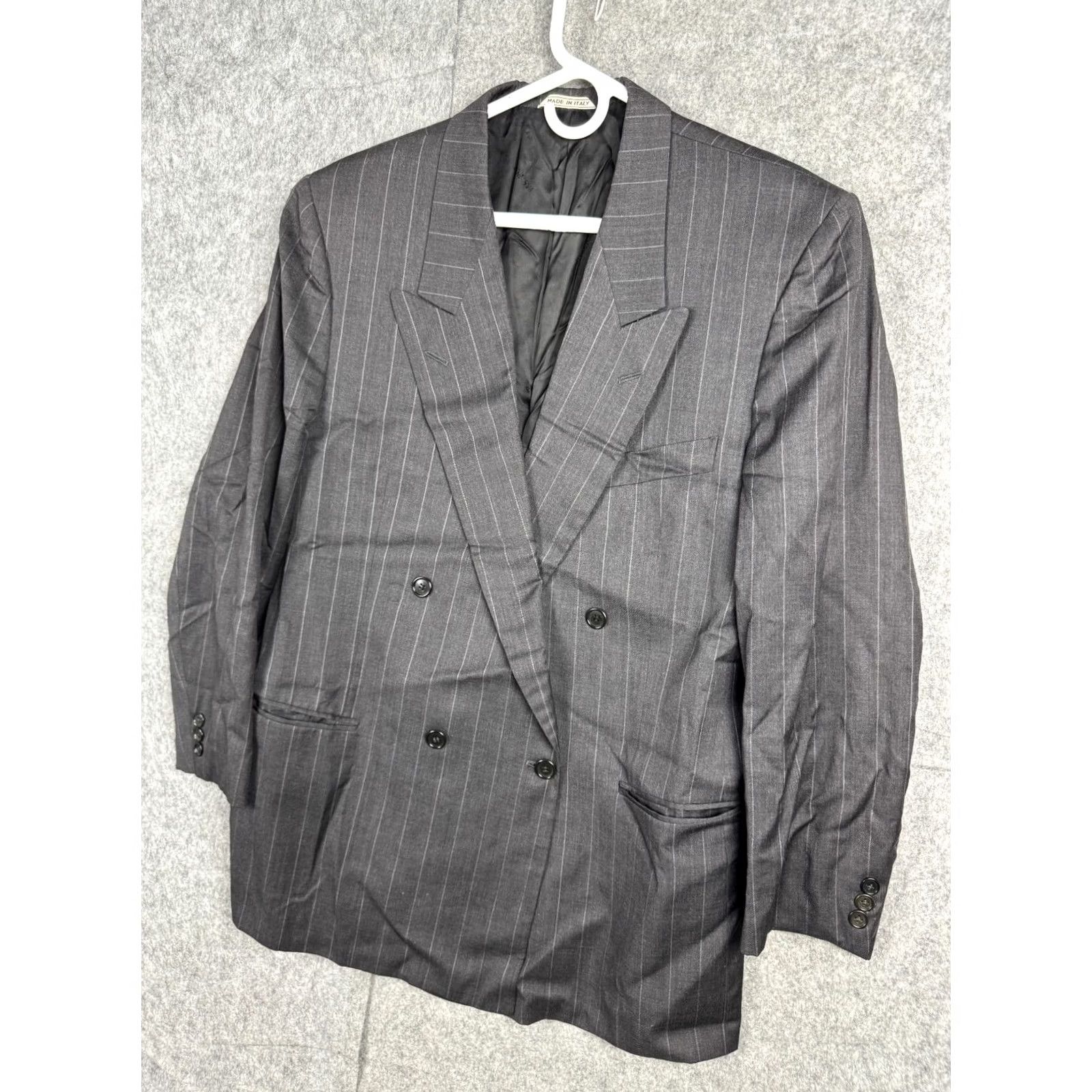 Loro Piana Loro Piana Blazer Jacket Men 42R Gray Pin Stripe 100% Wool Drop Fit Saks 5th Avenue Blazer Mens Regular Chest 42 Gray Pinstripe Wool Jacket Size 42R - 3 Thumbnail
