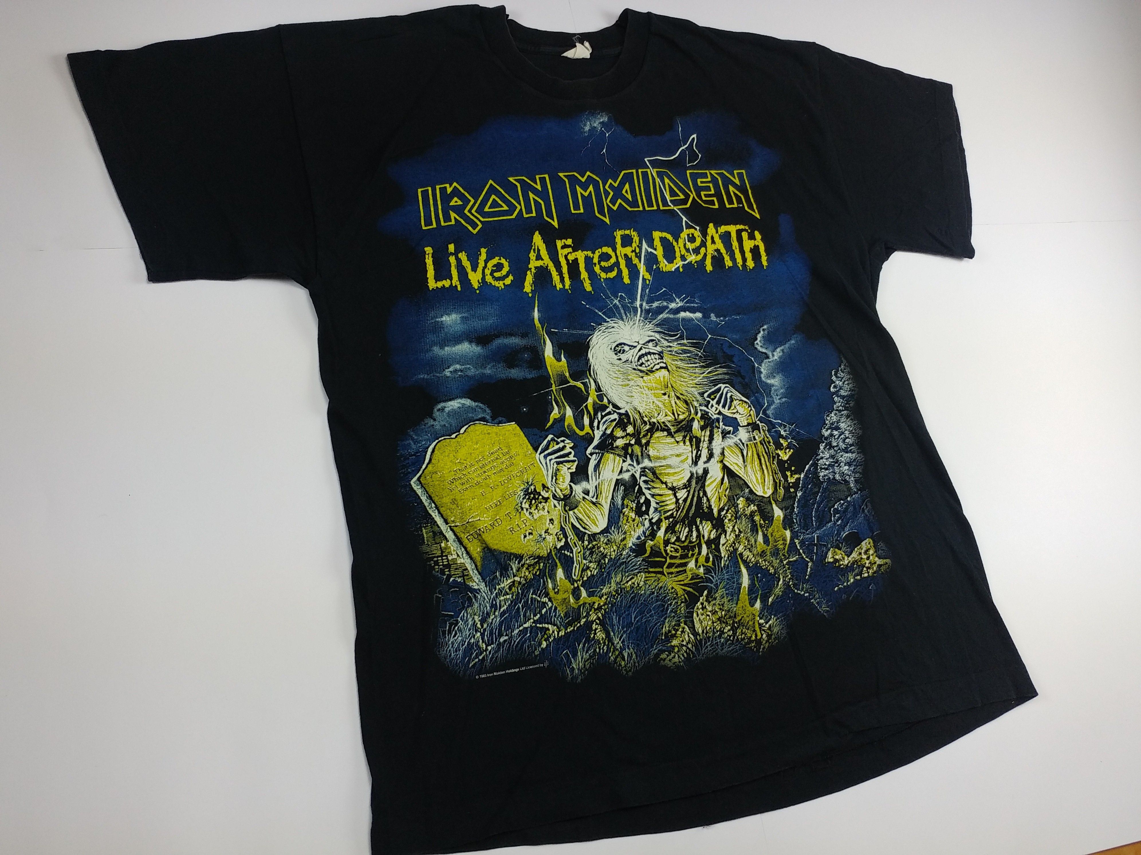 Vintage Vintage Iron Maiden T-Shirt 1985 Live After Death Tour, XL Size US XL / EU 56 / 4 - 3 Thumbnail