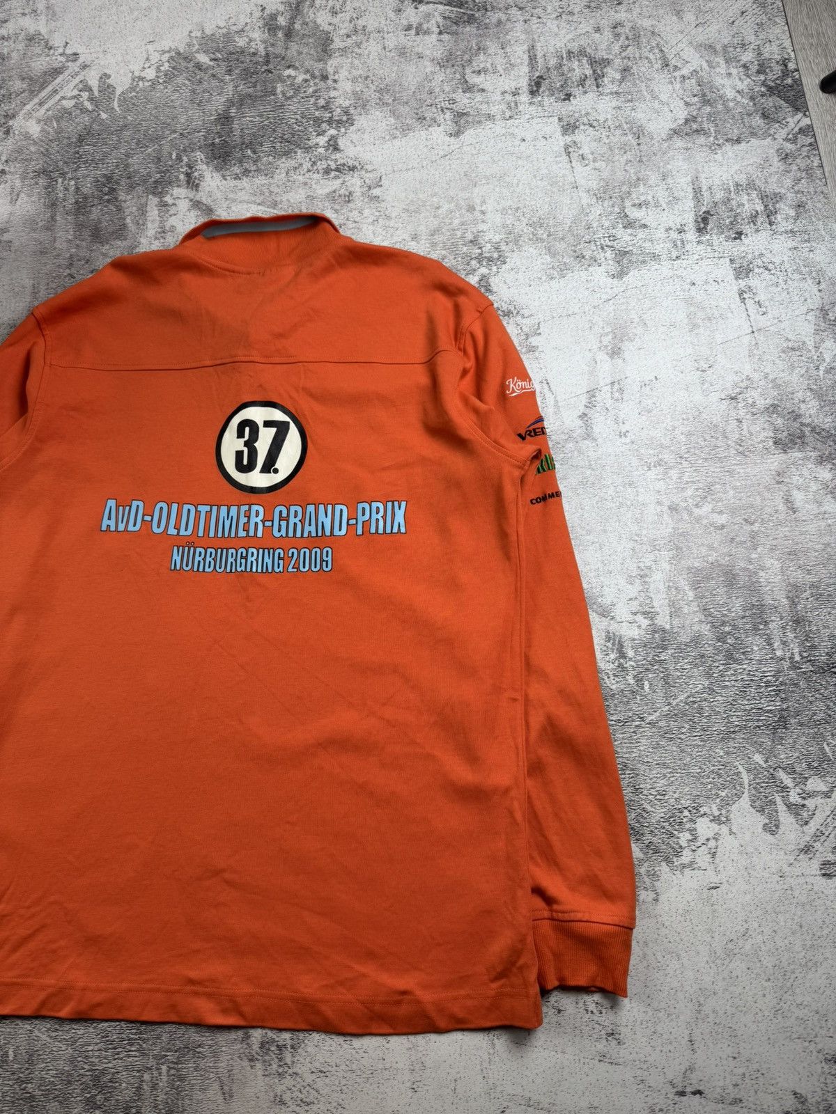 Vintage AVD Porsche Jaguar Maserati 2009 XL Grand Prix Racing T Shirt Long Sleeve Orange Size US XL / EU 56 / 4 - 13 Thumbnail