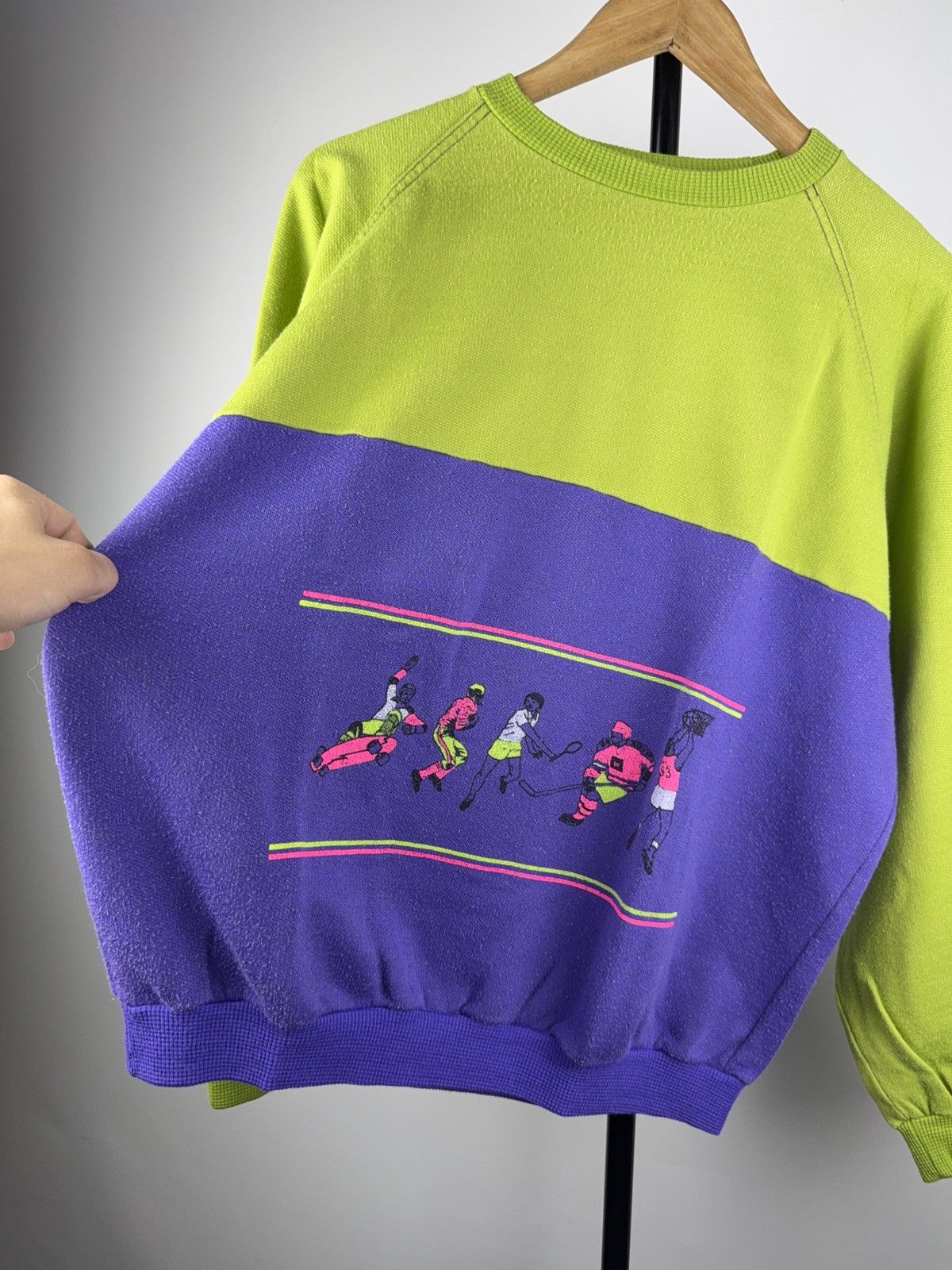 Other × Vintage Vintage 80s Swiss Sweatshirt Neon Logo Retro Sport Print Size US M / EU 48-50 / 2 - 2 Thumbnail