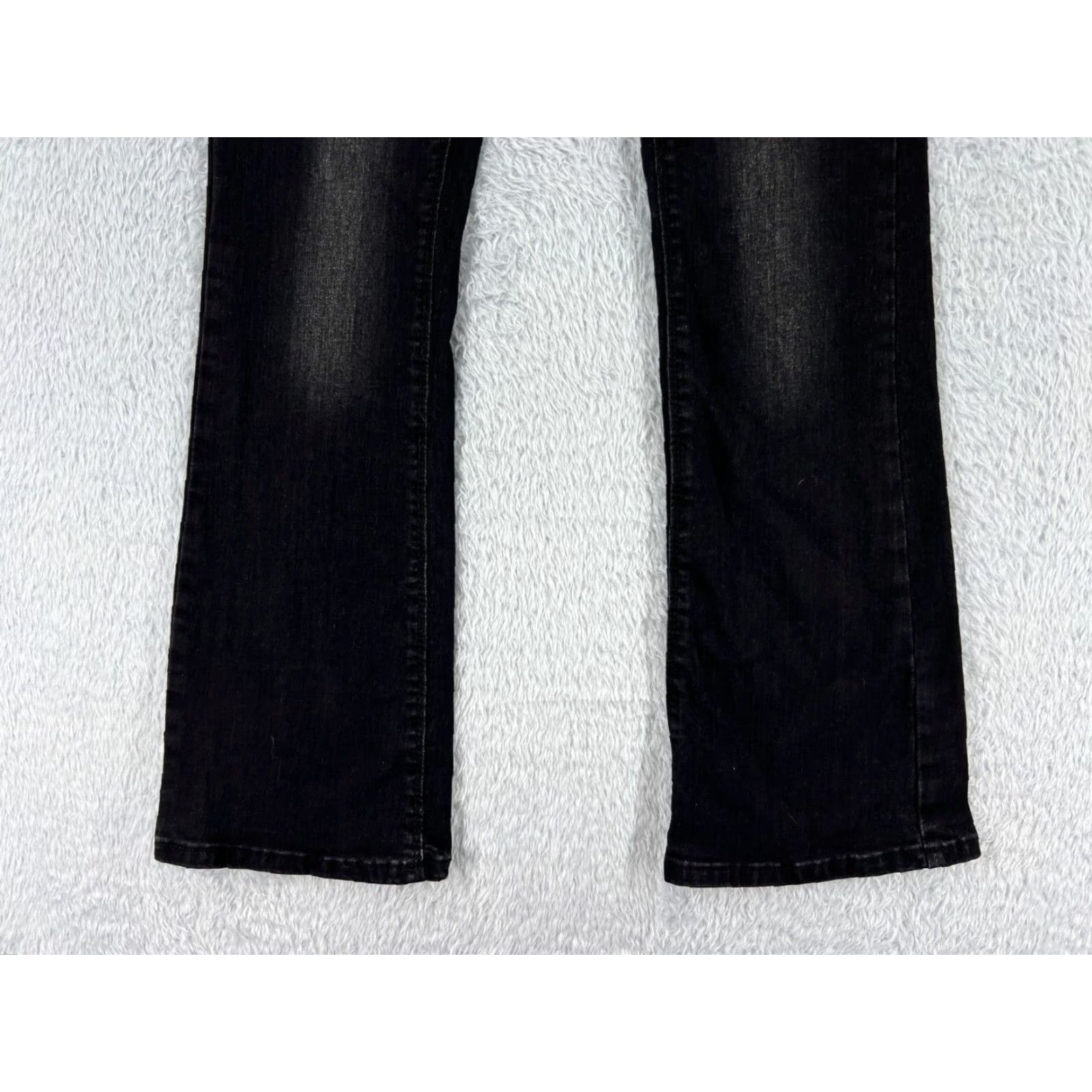Shein Vintage SheIn Black Denim Flare Jeans Womens Size 4 Mid Rise Stretch Cotton Blend Fall Summer Size 27" / US 4 / IT 40 - 2 Thumbnail