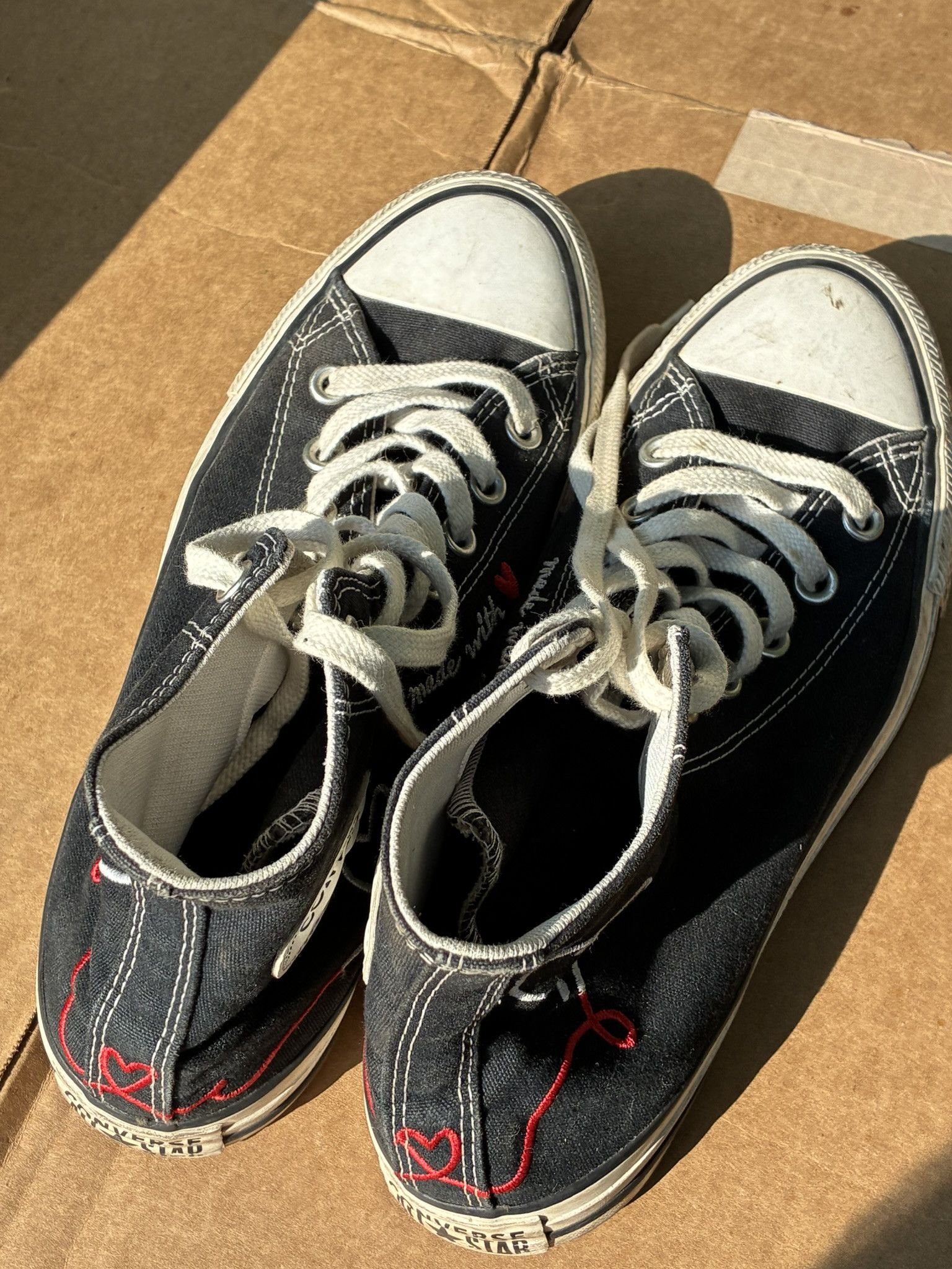 Converse Converse Made With Love High Tops Shoes Black White Size US 9 / IT 39 - 4 Thumbnail