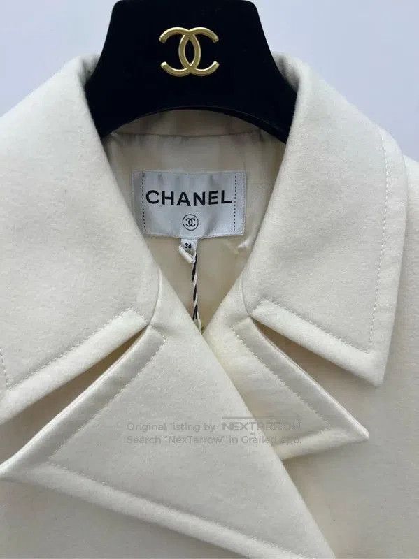 Chanel Chanel Women's Cream Long Coat . Size M / US 6-8 / IT 42-44 - 4 Thumbnail