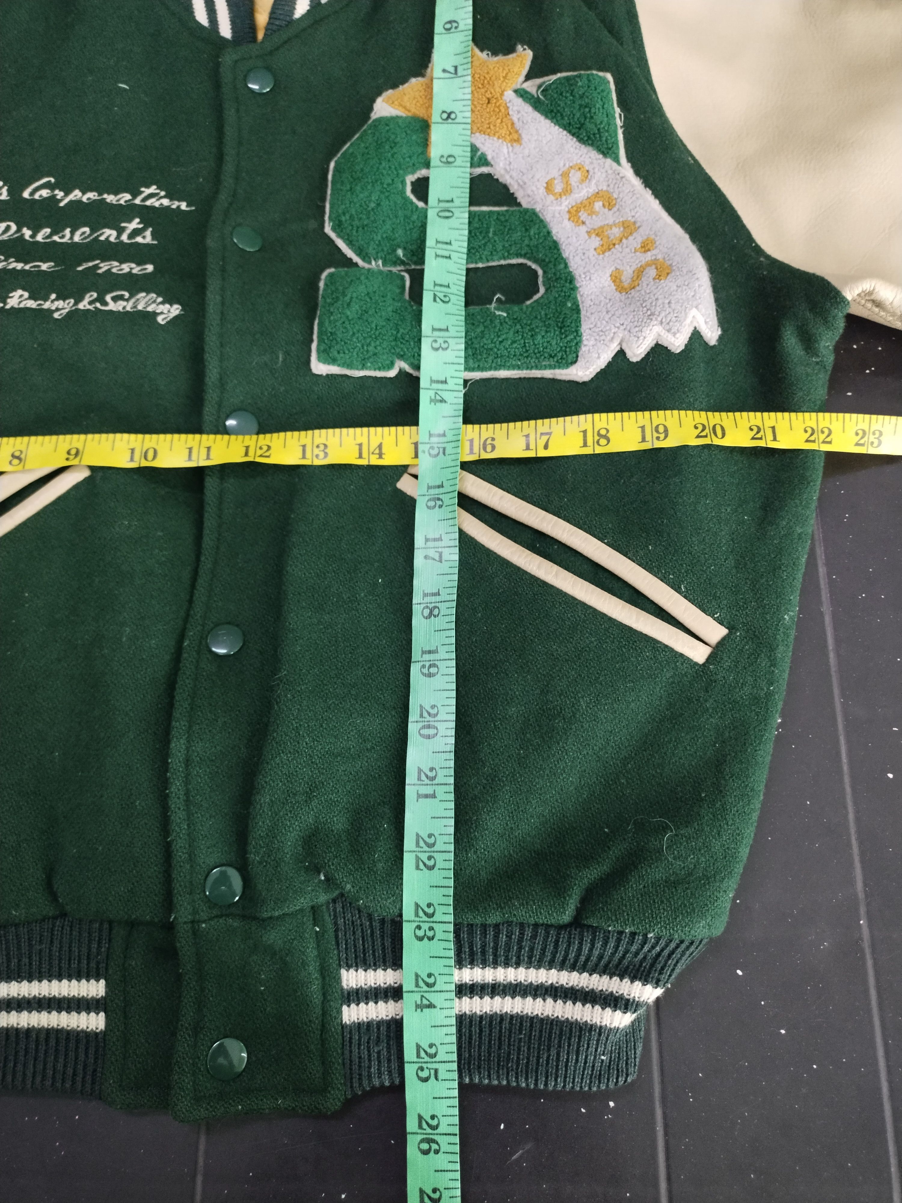 Vintage 80's Sea's Racing Varsity Leather/Wool Jacket Size US M / EU 48-50 / 2 - 15 Thumbnail