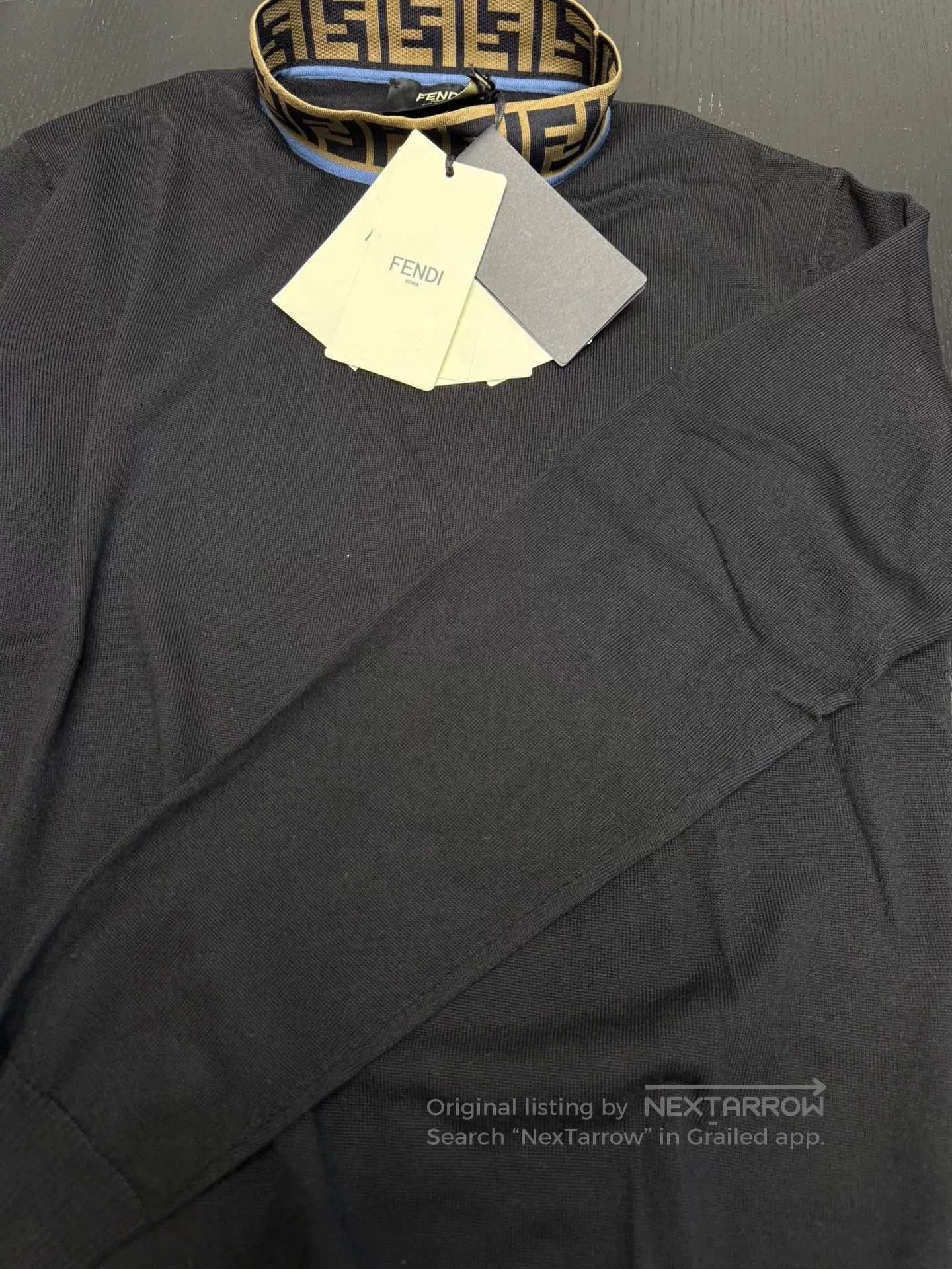 Fendi Fendi Black Wool Pullover with Logo Design. Size US L / EU 52-54 / 3 - 5 Thumbnail