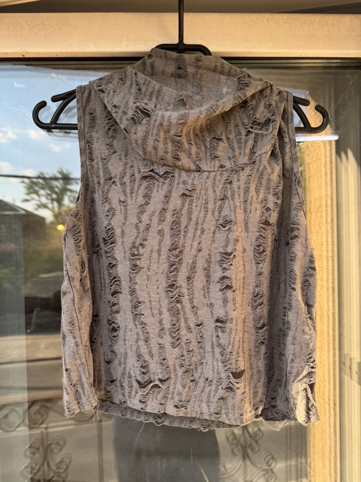Yohji Yamamoto Distressed Sleeveless Hooded Big Nech Light Sweater Size US M / EU 48-50 / 2 - 3 Thumbnail