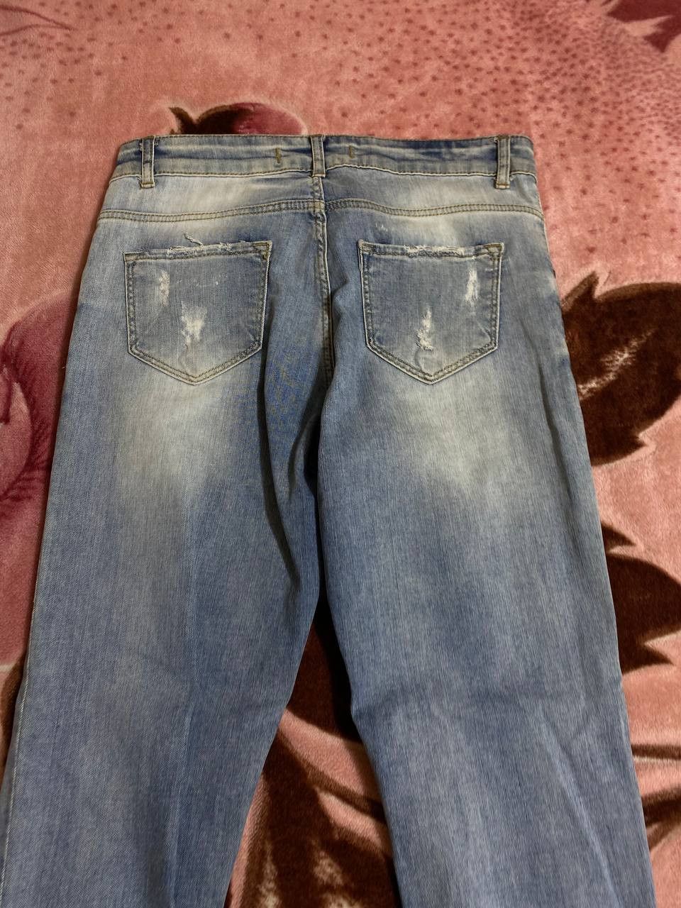 Japanese Brand Dirty Painted Distressed Flower print Faded Baggy Jeans Y2K Size US 30 / EU 46 - 10 Thumbnail