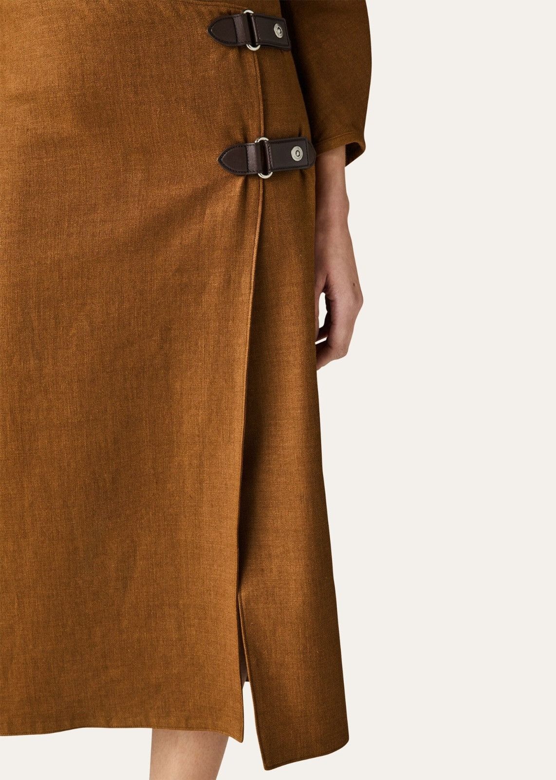 Loro Piana o1srvl11e0824 Alinne Midi Skirt in Brown Size 27" / US 4 / IT 40 - 5 Thumbnail