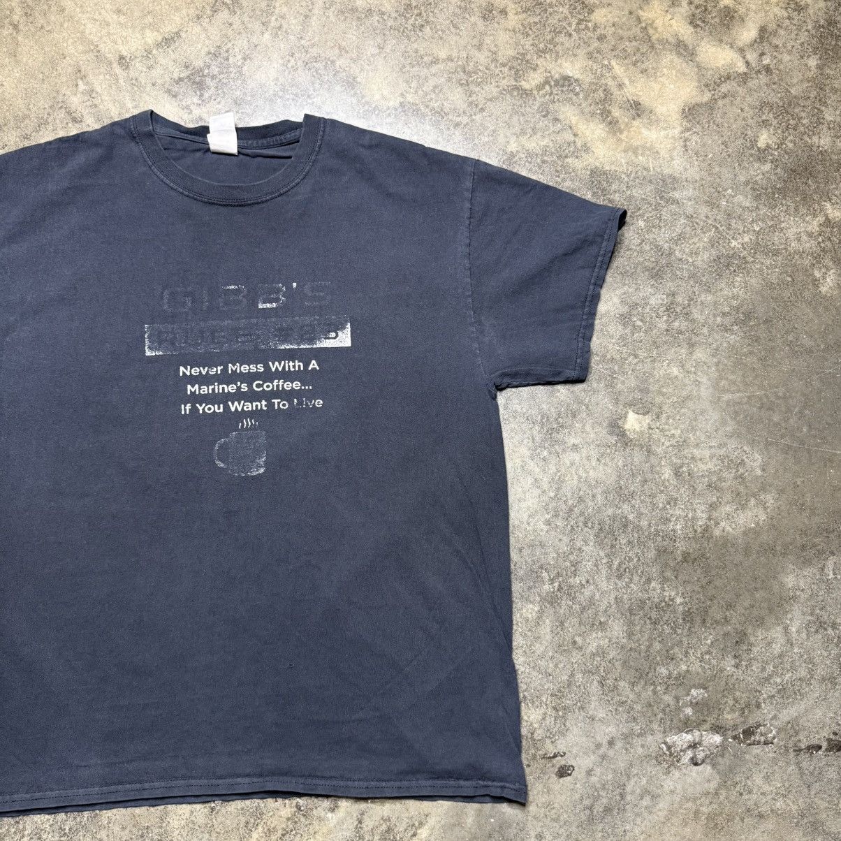 Vintage vintage marines never mess with coffee funny faded tshirt Size US L / EU 52-54 / 3 - 2 Thumbnail