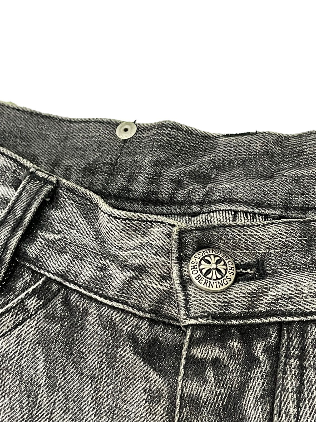 Japanese Brand Flare Jeans Berning Sho Faded Distress Boot Cut 7🟦8 Size US 30 / EU 46 - 12 Thumbnail
