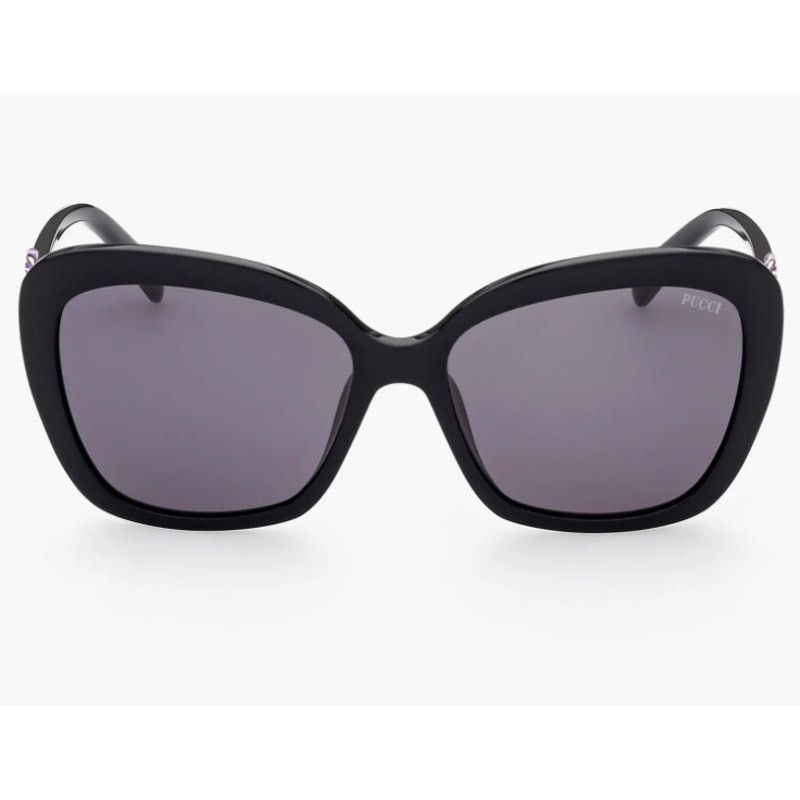 58mm Butterfly Sunglasses Emilio Pucci Shiny Black Smoke