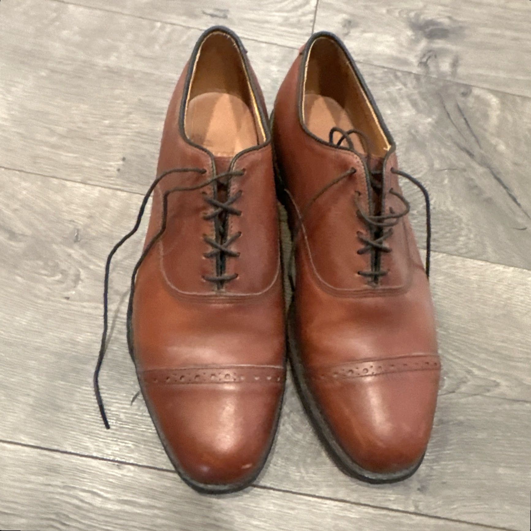 Allen Edmonds Byron Cap Toe Brogue Oxford Dress Shoes Brown Men 9 D