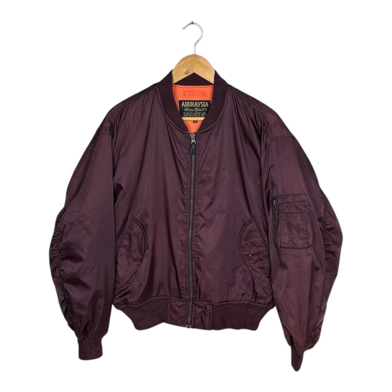 Japanese Brand Vintage Military Us Air Force Flight Jacket Burgundy Bomber Size US M / EU 48-50 / 2 - 1 Thumbnail