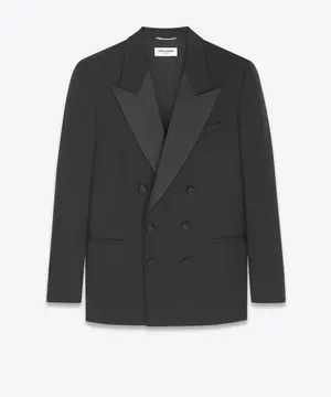Saint Laurent Paris oc11z1225 Tuxedo Jacket in Grain De Poudre in Black Size US M / EU 48-50 / 2 - 1 Thumbnail