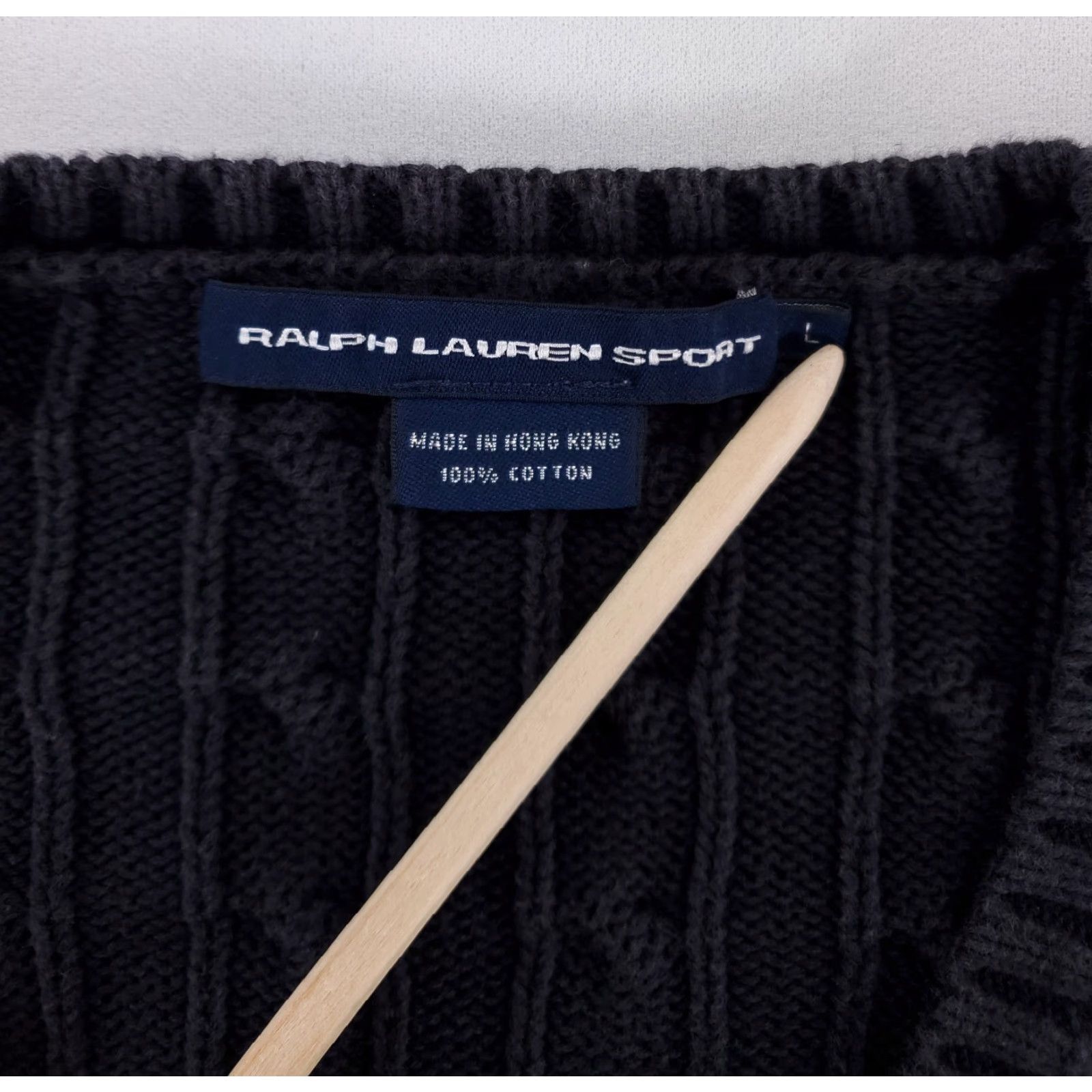 Ralph Lauren VINTAGE Ralph Lauren Sport 90s Cable Knit V Neck Sweater Black Womens L Shirt Pullover V-Neck Ladies Medium? Size L / US 10 / IT 46 - 4 Thumbnail