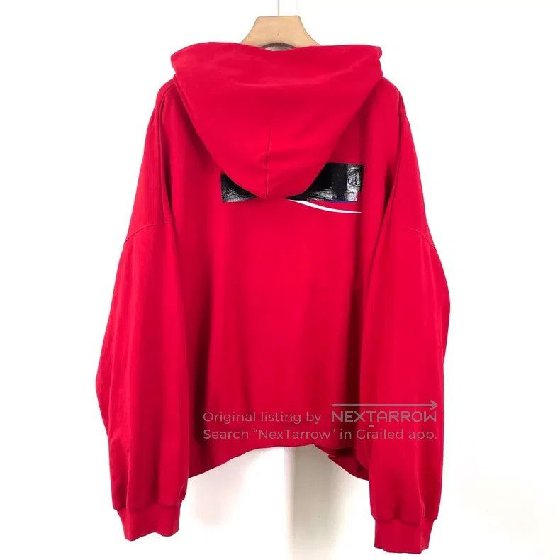 Balenciaga Balenciaga Coca-Cola black vinyl covered red hoodie Size US M / EU 48-50 / 2 - 2 Thumbnail
