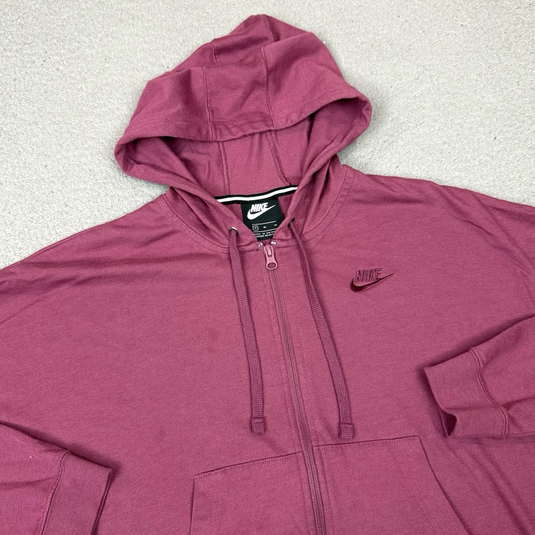 Nike VINTAGE Nike Jacket Womens M Red Burgundy Air Zip Up Cropped Hoodie Casual Workout Size M / US 6-8 / IT 42-44 - 2 Thumbnail