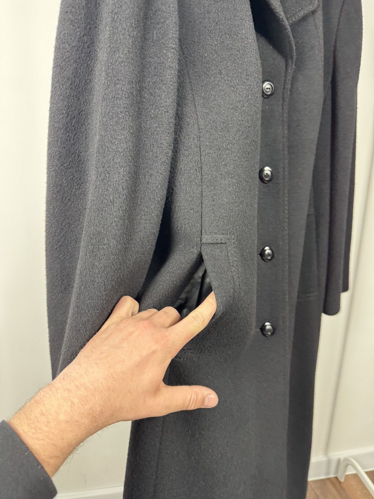 Other Vintage Women Camel Hair Wool Coat Black Classic Long Warm Size XL / US 12-14 / IT 48-50 - 6 Thumbnail
