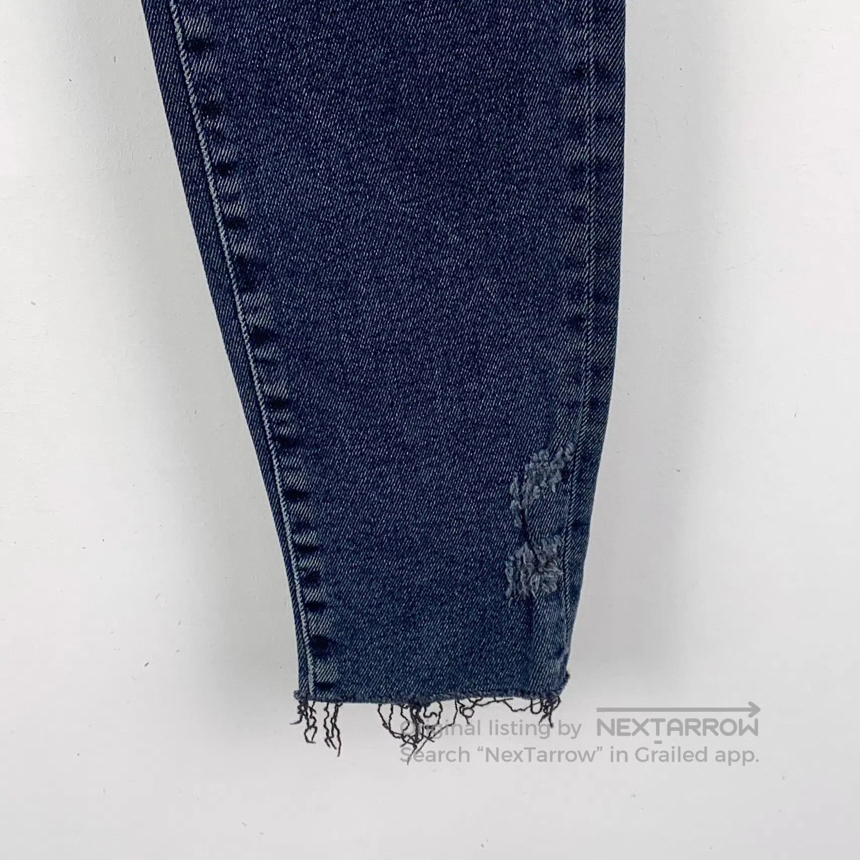 Iro IRO Dark blue denim casual long pants with fringes| Size US 27 - 4 Thumbnail