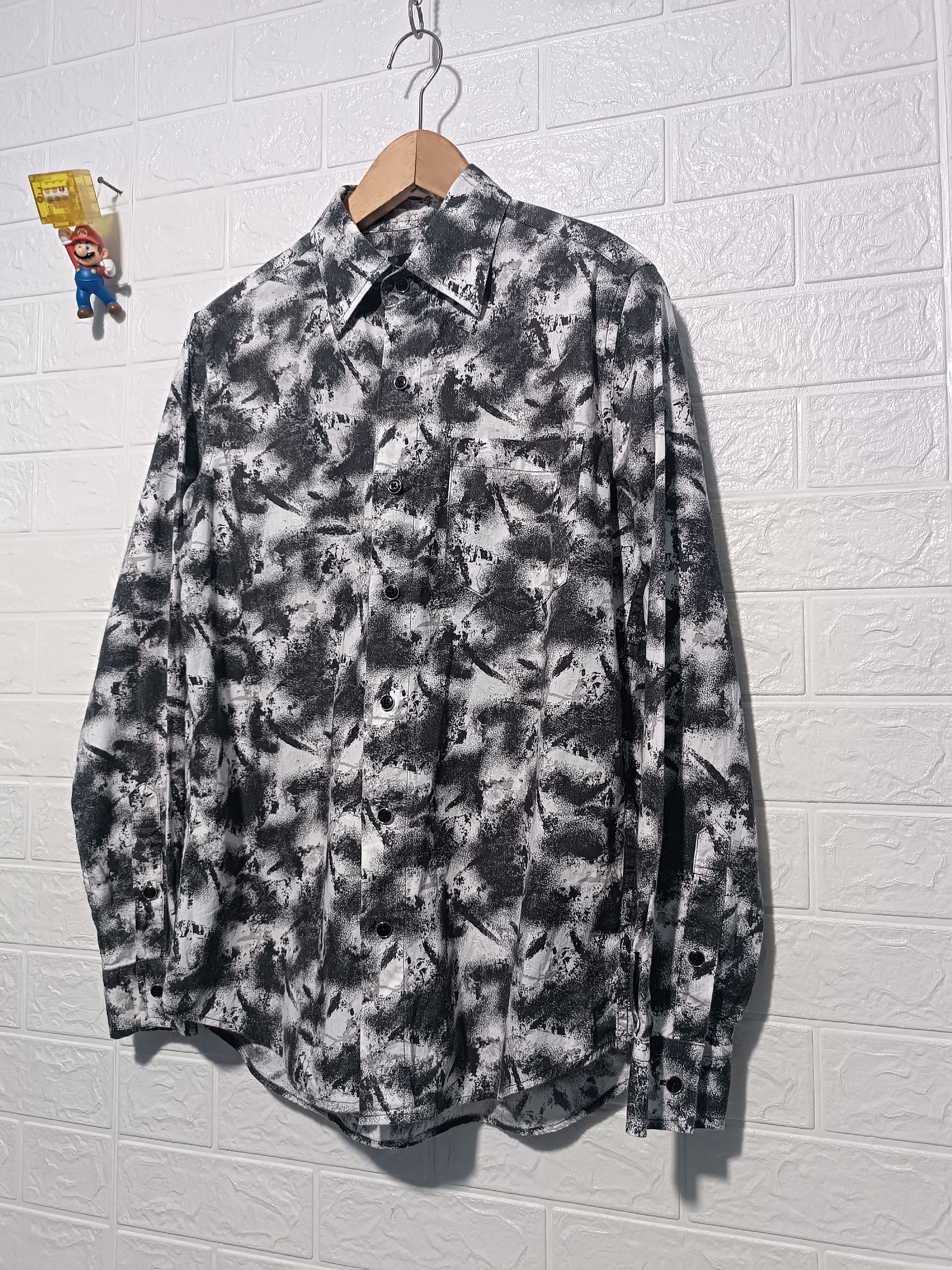Japanese Brand Spinash Black White Abstrak Shirt Size US M / EU 48-50 / 2 - 3 Thumbnail