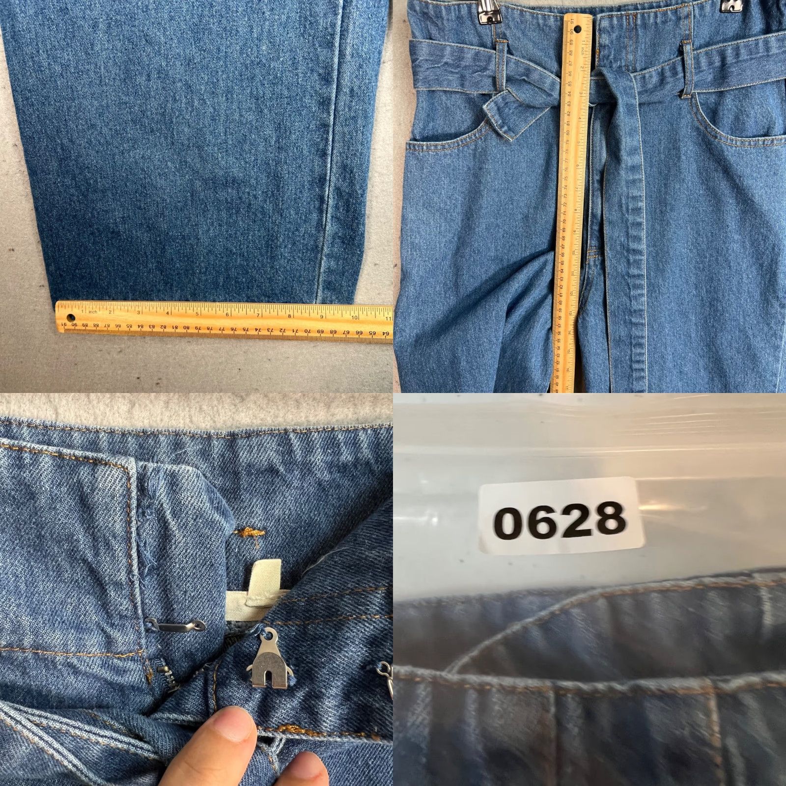 Denime Le Lis Jeans Large Womens High-Waisted Wide Leg Denim With Belt Size 36" / US 14 / IT 50 - 8 Thumbnail