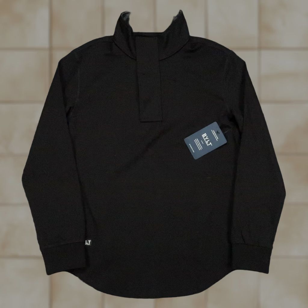 Asics BYLT Pullover Mens Small Black Athletic Golf Quarter Zip Size US S / EU 44-46 / 1 - 1 Thumbnail