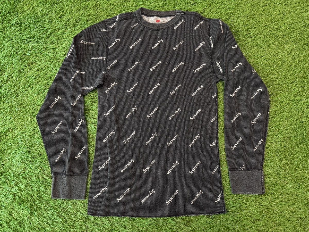 Supreme Supreme Hanes Black Thermal Crew Long Sleeve Shirt Size US S / EU 44-46 / 1 - 1 Thumbnail
