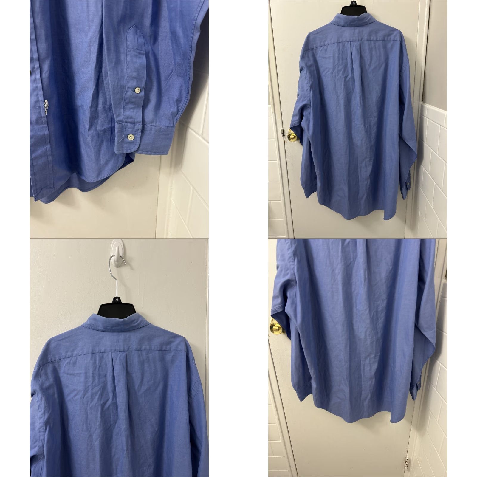Polo Ralph Lauren Ralph Lauren Shirt Mens 17-35 Blue Button-Down Long Sleeve Pinpoint Oxford L/S Collared Button-Up Regular Size US XL / EU 56 / 4 - 8 Thumbnail