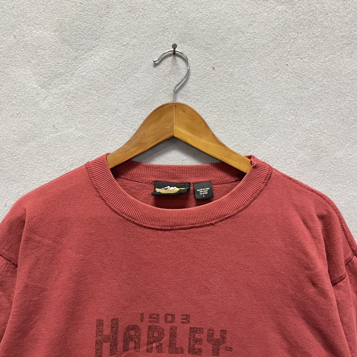 Harley Davidson 90s Harley-Davidson Faded Red Crewneck Sweatshirt Size US L / EU 52-54 / 3 - 2 Thumbnail